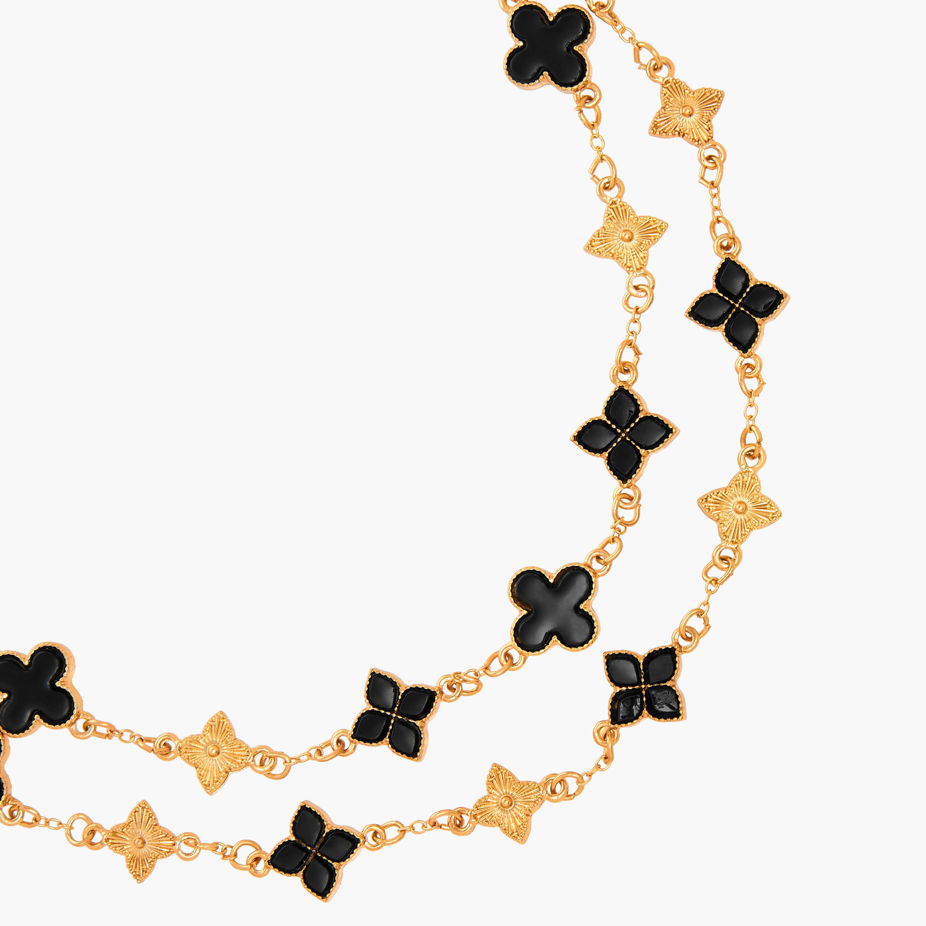 عقد معدن متعدد الطبقات بزينة أزهار-women-watchesandjewellery-jewellery-necklacesandpendants-image-3