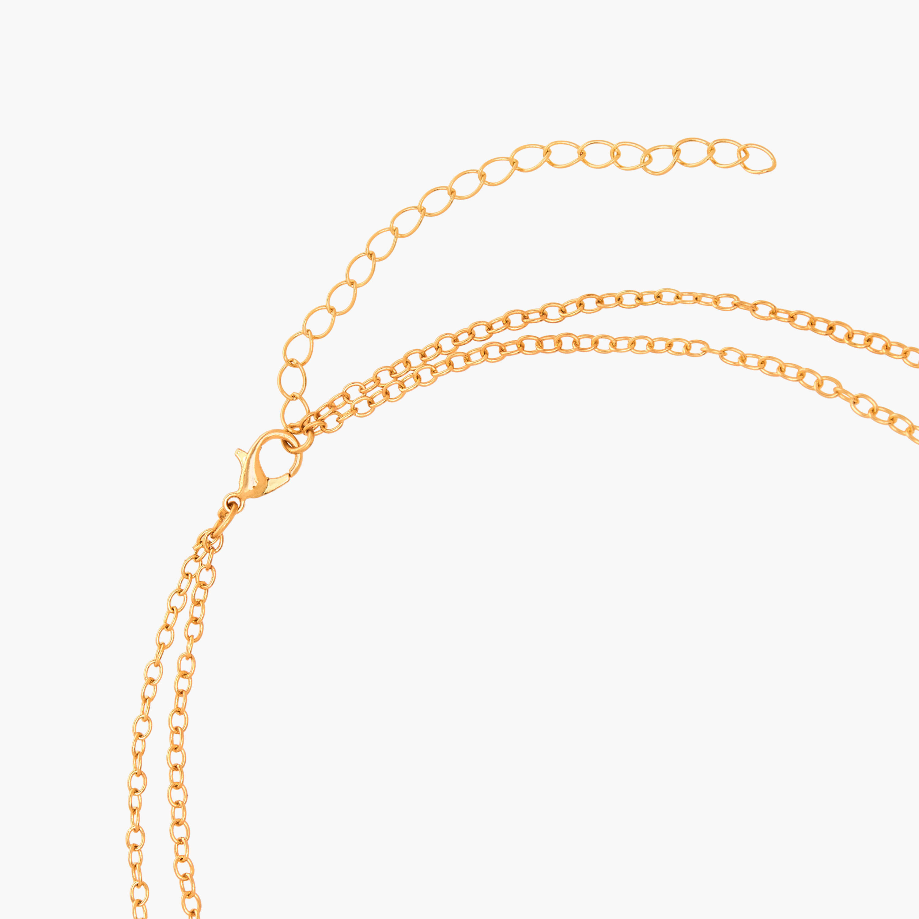 Metal Layered Necklace with Floral Accent-women-watchesandjewellery-jewellery-necklacesandpendants-image-4