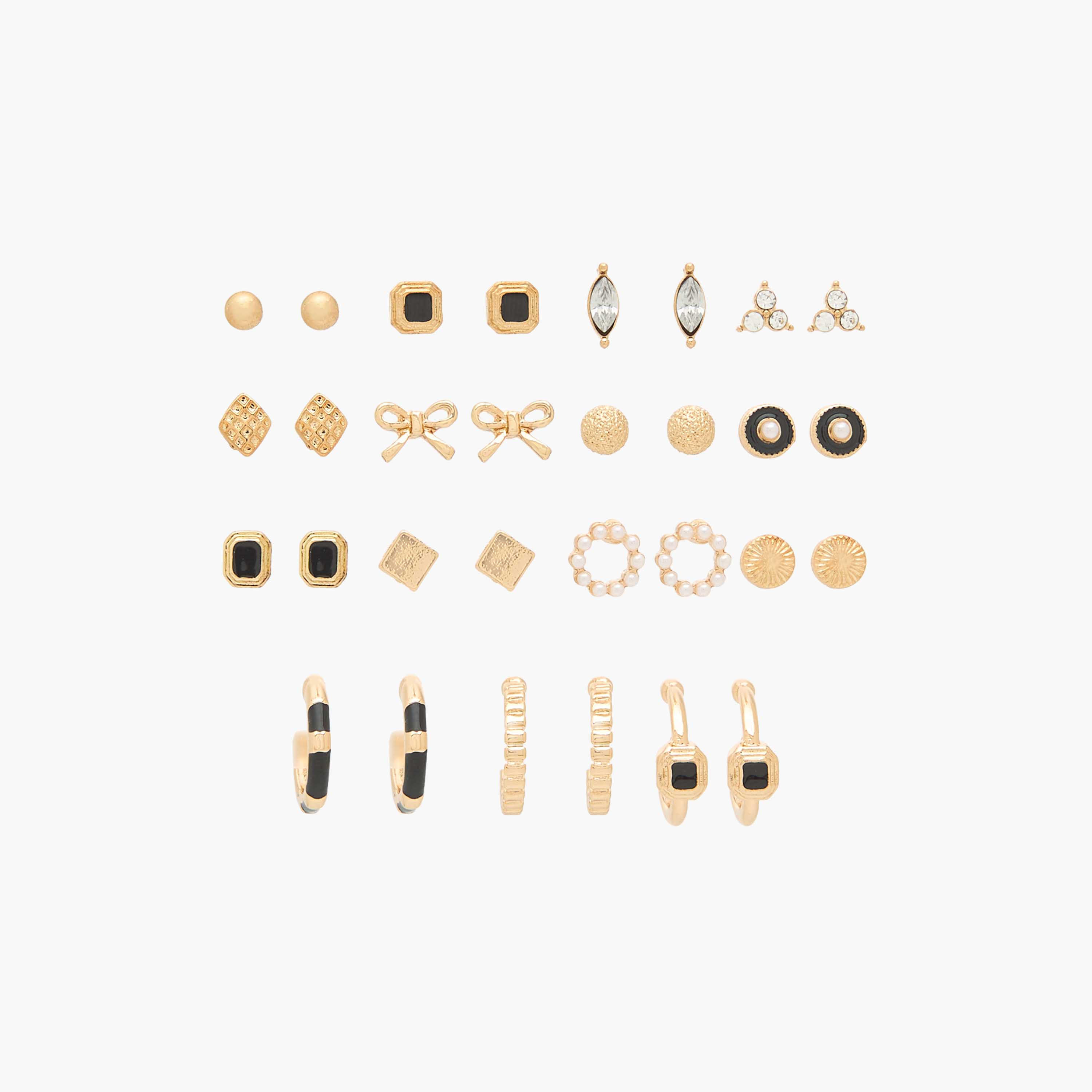 طقم من 15 - أقراط متنوعة بمكبس إغلاق خلفي-women-watchesandjewellery-jewellery-earrings-image-5