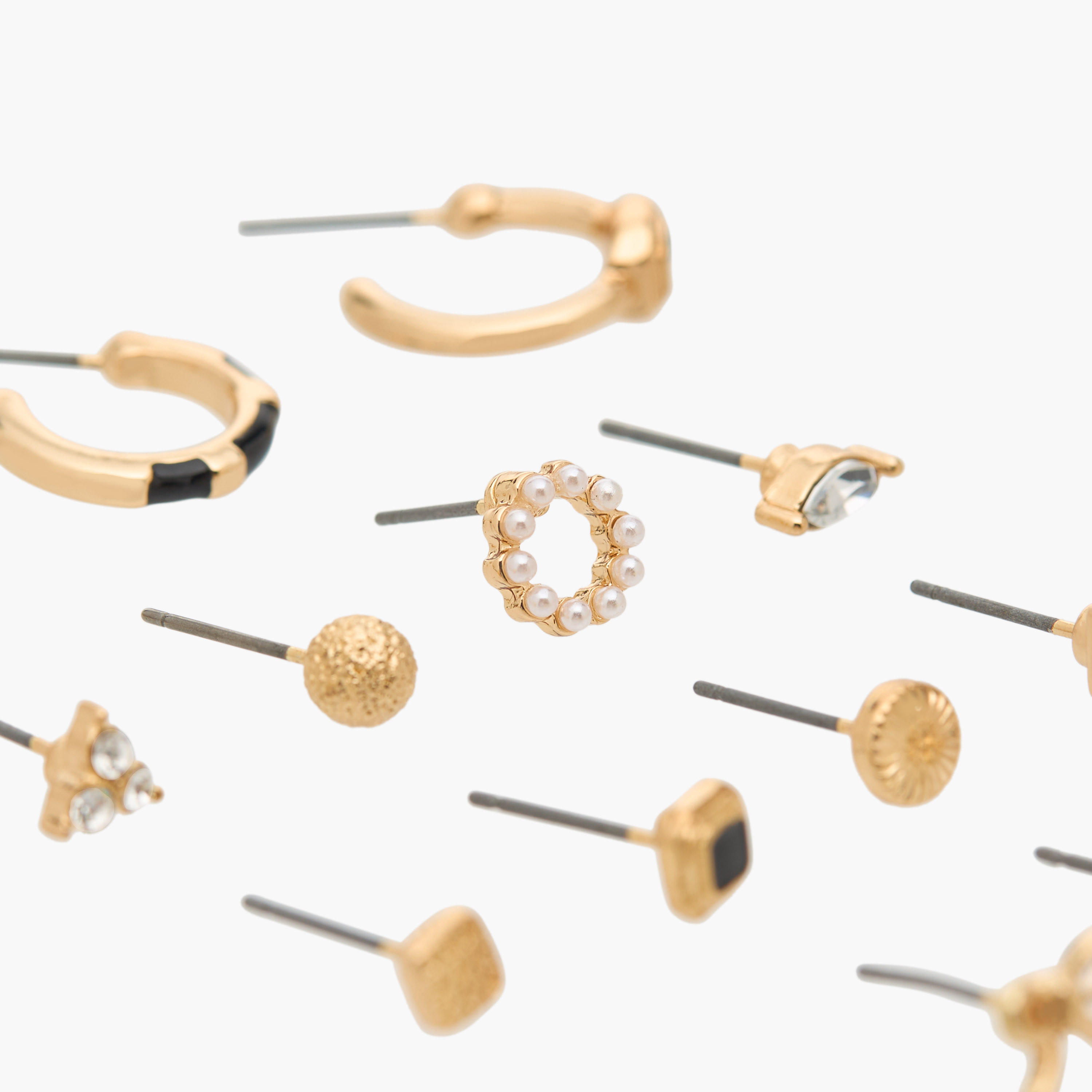 طقم من 15 - أقراط متنوعة بمكبس إغلاق خلفي-women-watchesandjewellery-jewellery-earrings-image-2