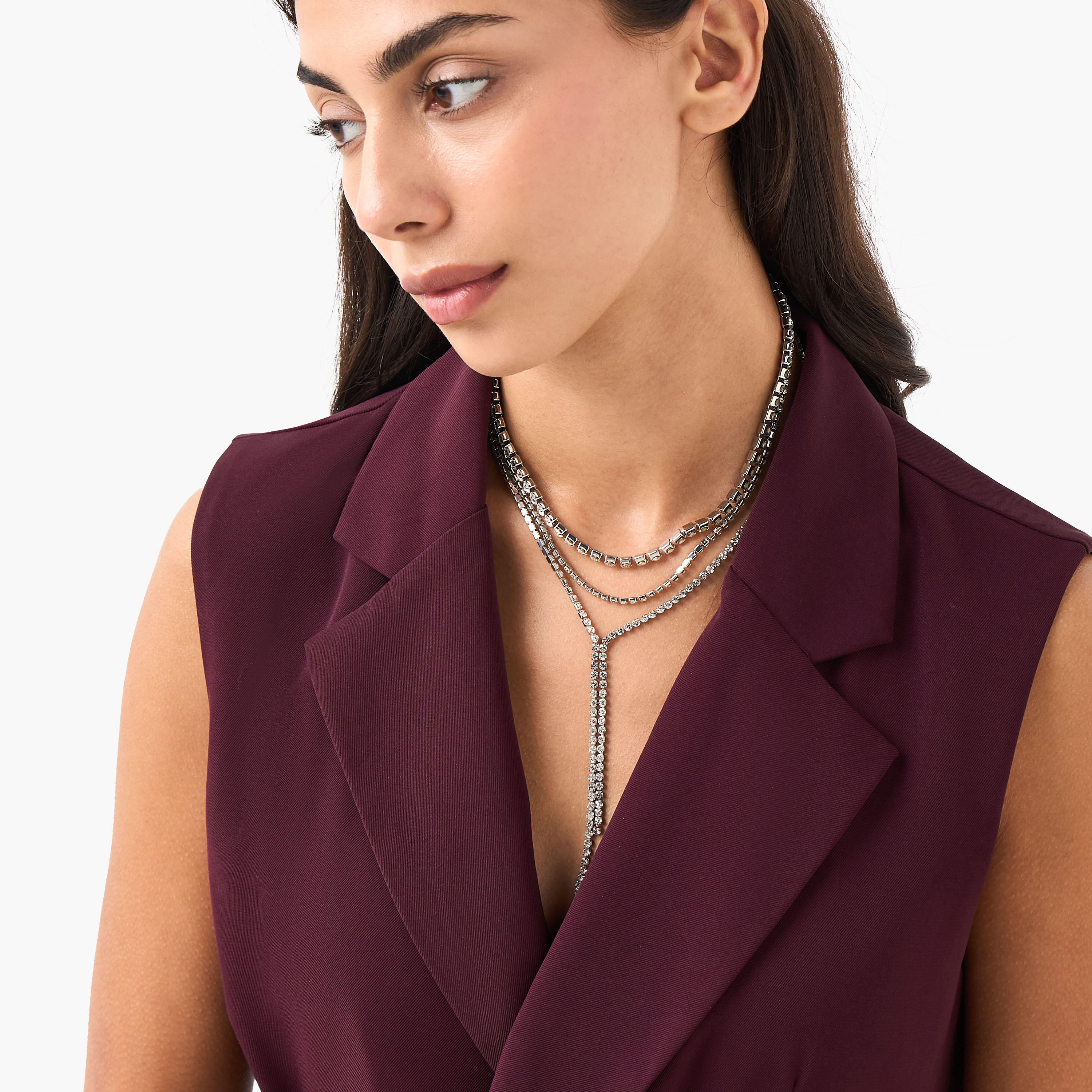 Layered Necklace with Stone Embellishments-women-watchesandjewellery-jewellery-necklacesandpendants-image-2