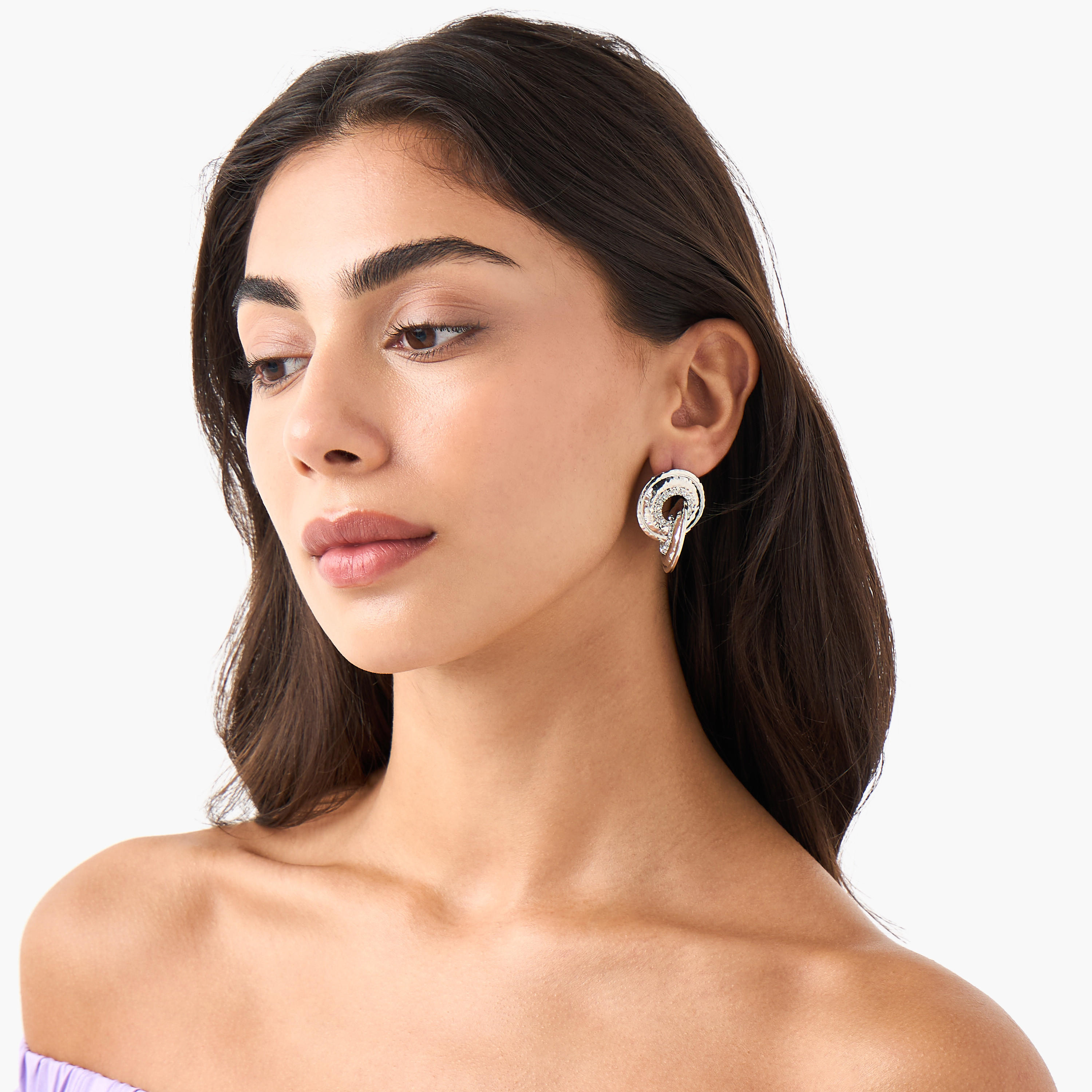 Embellished Stud Earrings with Pushback Closure-women-watchesandjewellery-jewellery-earrings-image-2