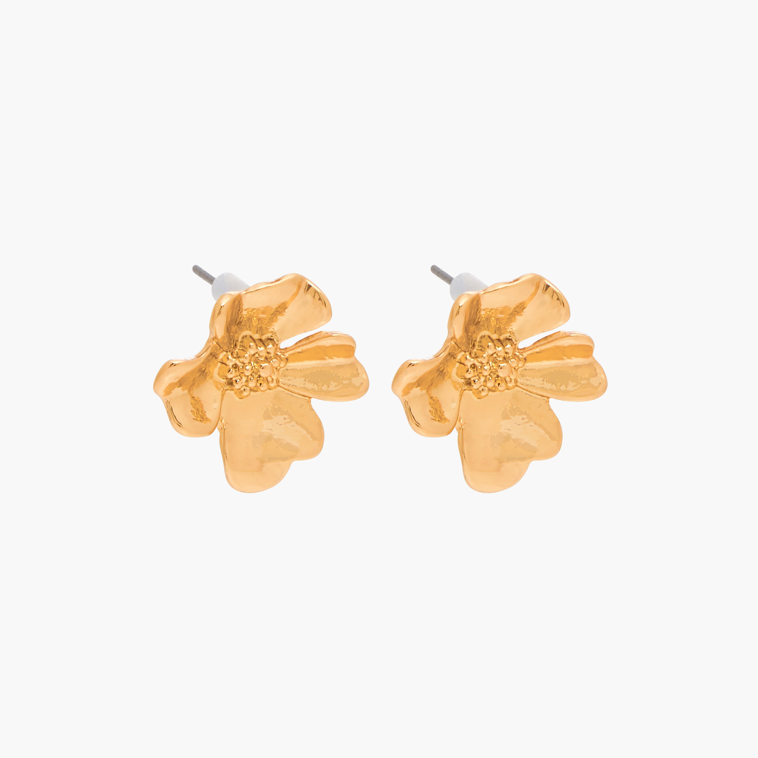 حلقان مرصعة ميتاليك بتصميم زهري وبمكبس إغلاق خلفي - طقم من 3 أزواج-women-watchesandjewellery-jewellery-earrings-image-5