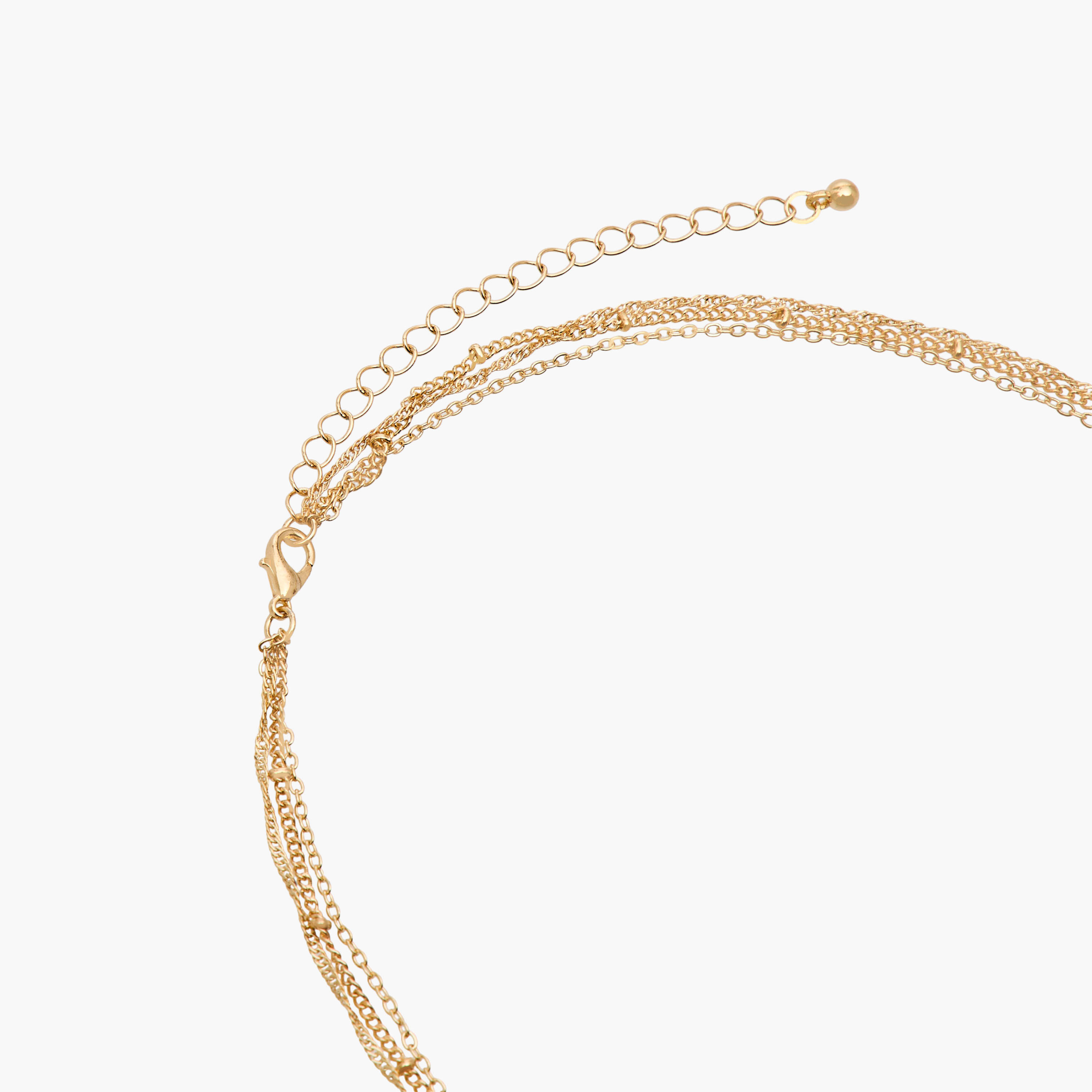 عقد معدن بطبقات ودلايات من جلو-women-watchesandjewellery-jewellery-necklacesandpendants-image-4