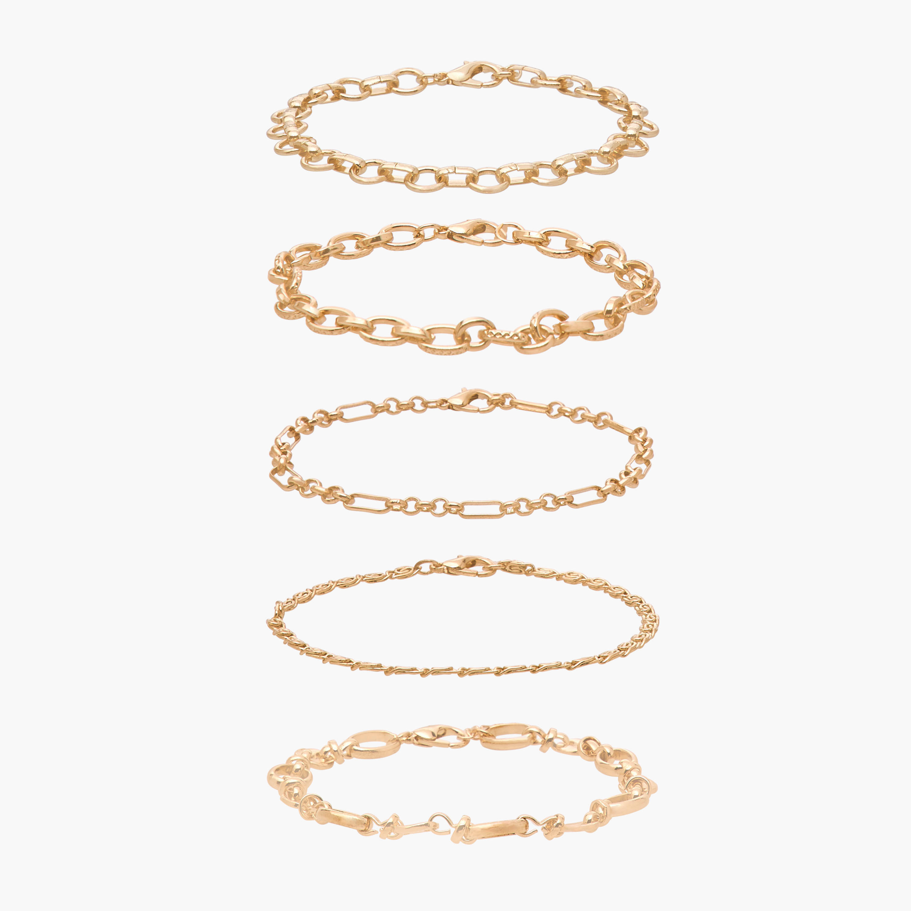 سوار سلسلة ميتالك من جلو - 5 قطع-women-watchesandjewellery-jewellery-banglesandbracelets-image-1