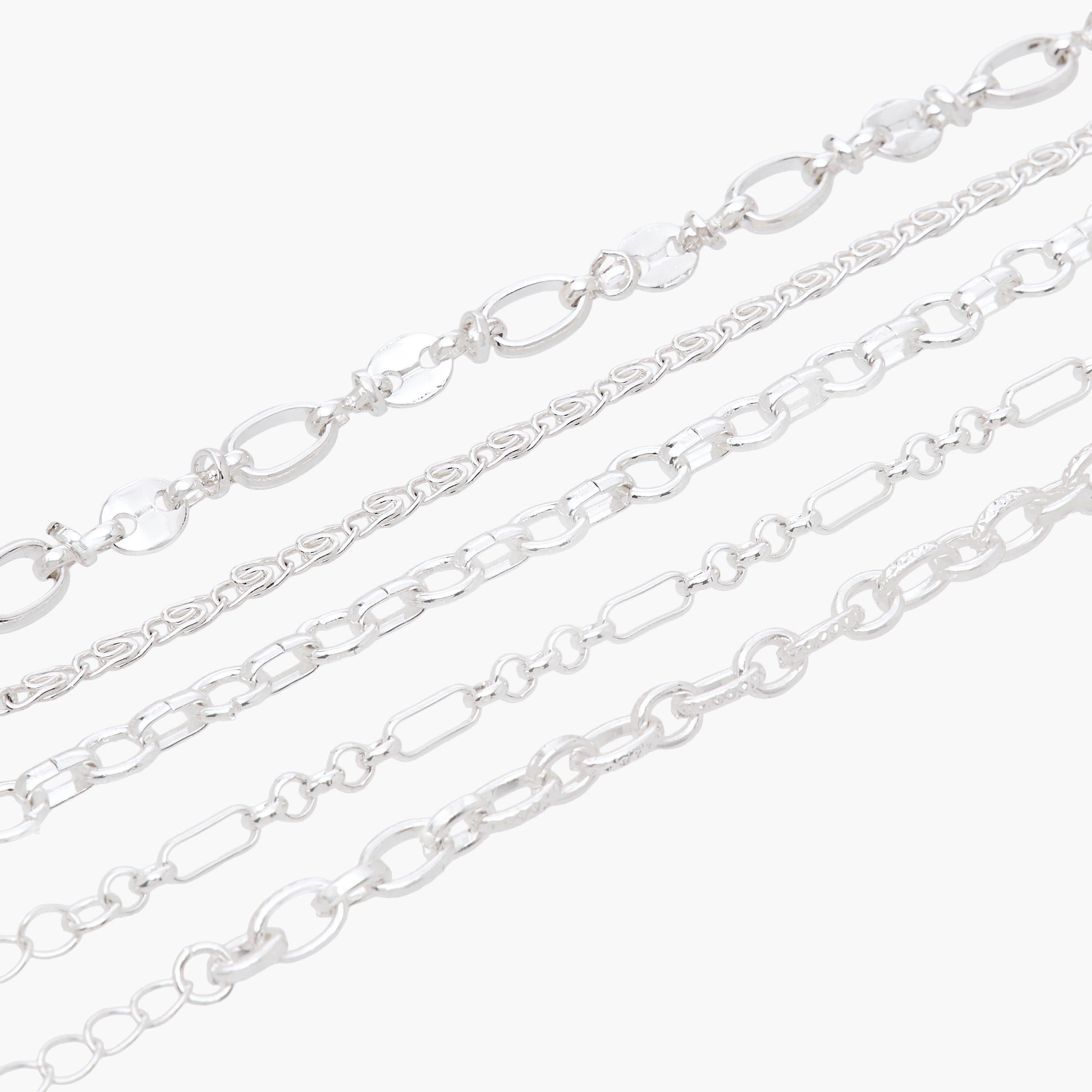 Gloo Pack of 5 Metallic Chain Bracelets-women-watchesandjewellery-jewellery-banglesandbracelets-image-13