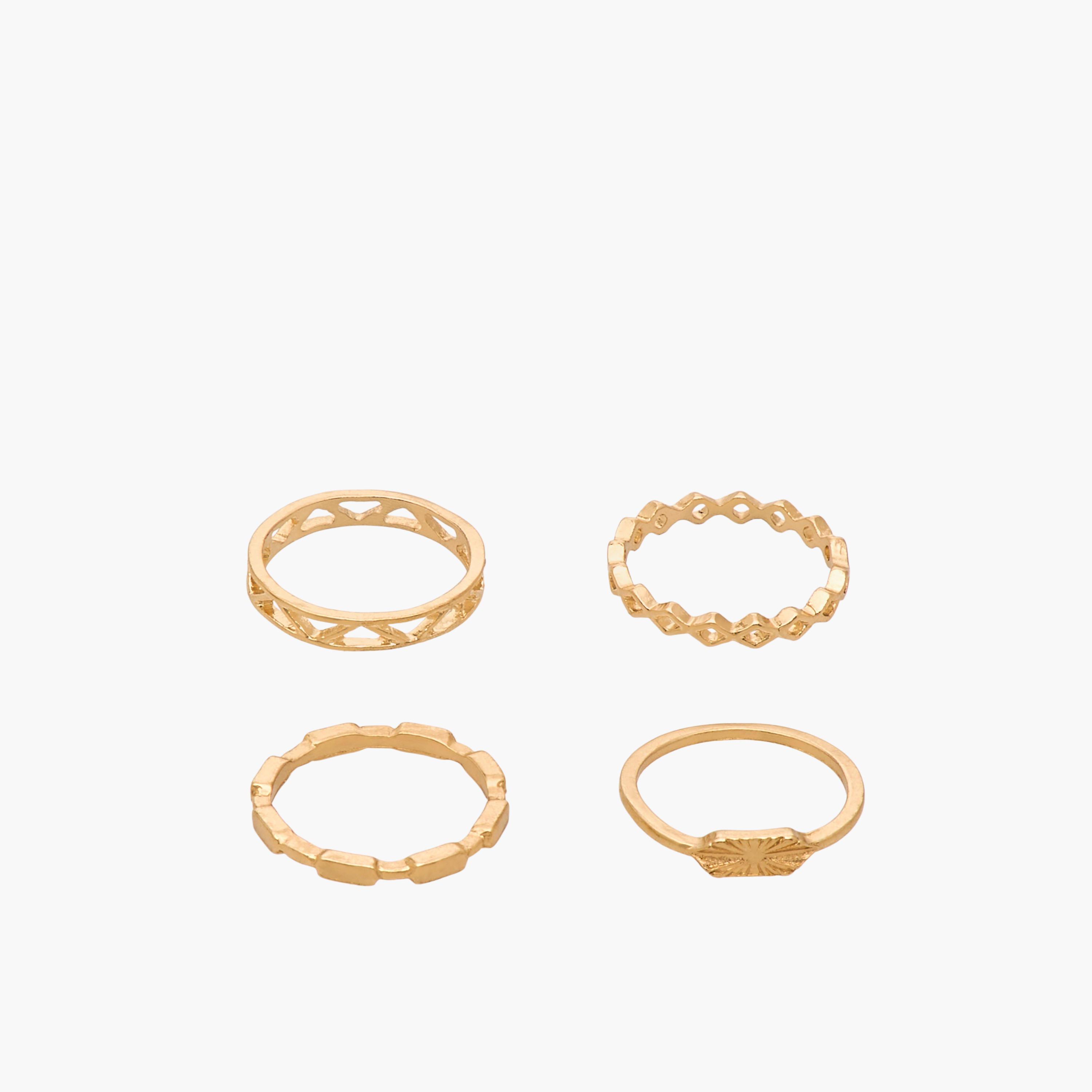 خاتم معدن مزين من جلو - مجموعة من 8 قطع-women-watchesandjewellery-jewellery-rings-image-3