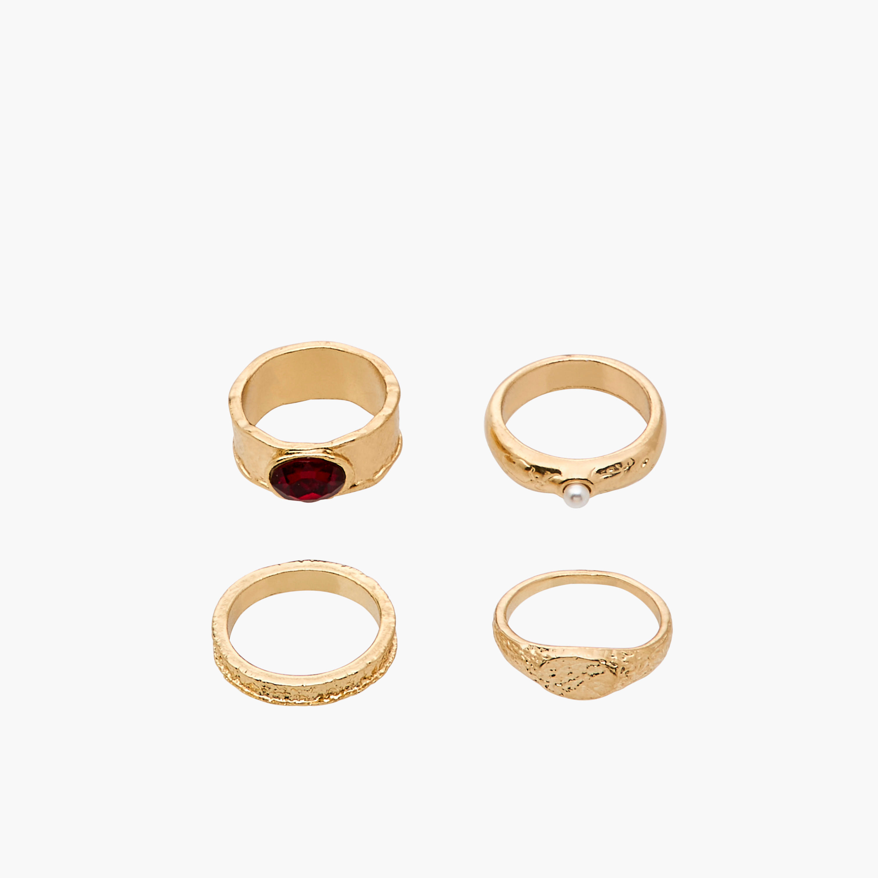 Gloo Pack of 8 Metallic Rings-women-watchesandjewellery-jewellery-rings-image-2