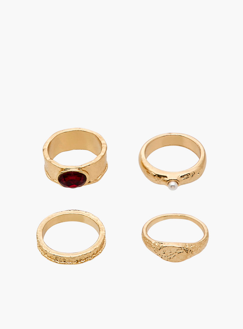 Gloo Pack of 8 Metallic Rings-women-watchesandjewellery-jewellery-rings-image-2
