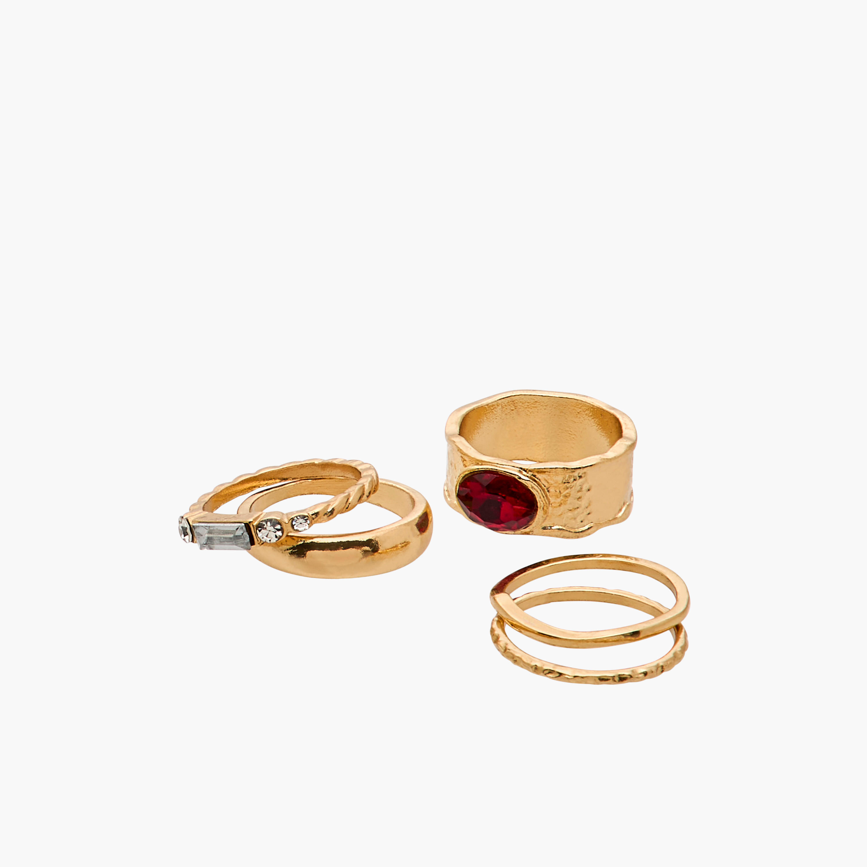 Gloo Pack of 8 Metallic Rings-women-watchesandjewellery-jewellery-rings-image-4