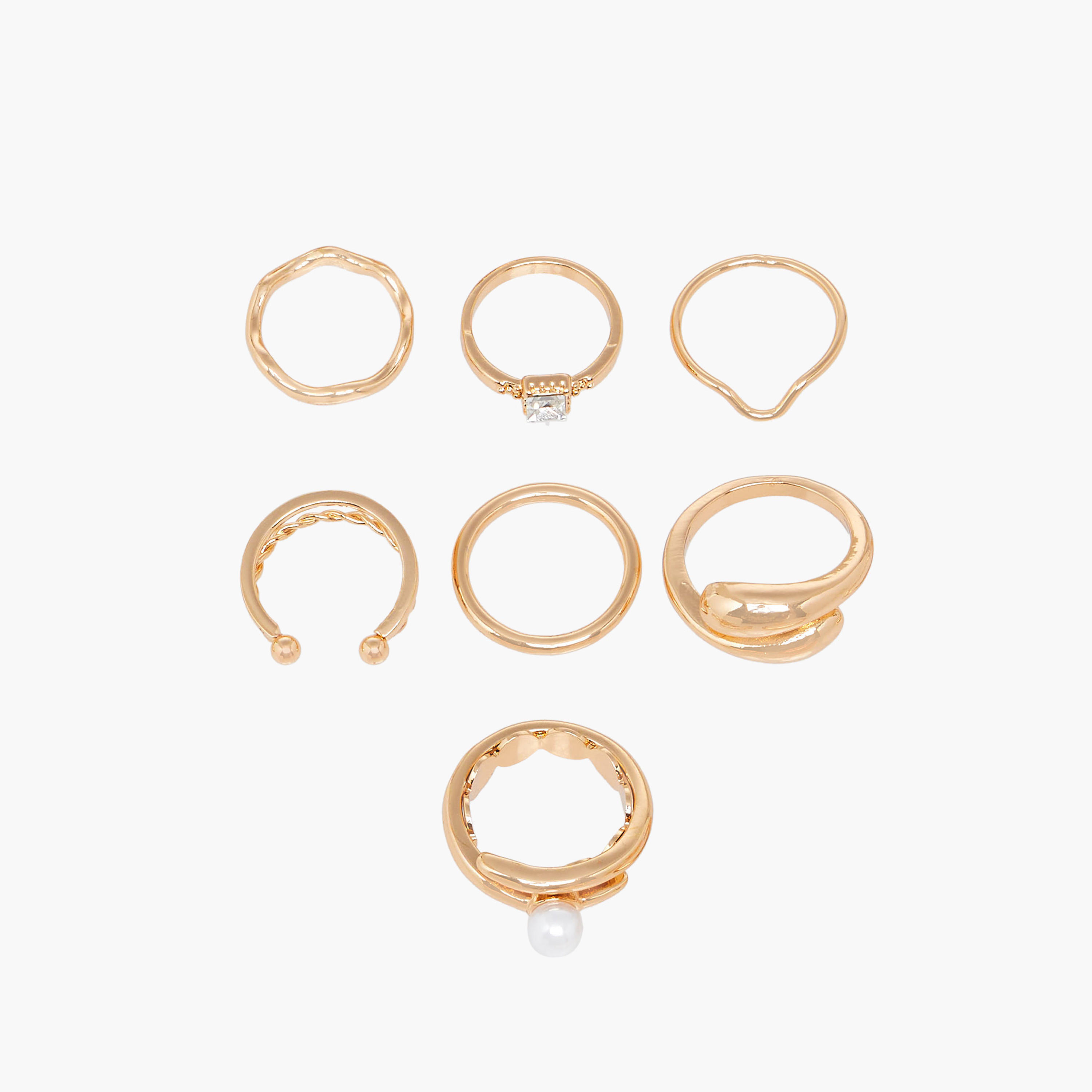 خواتم معدنية متنوعة من جلوو - طقم من 7-women-watchesandjewellery-jewellery-rings-image-3