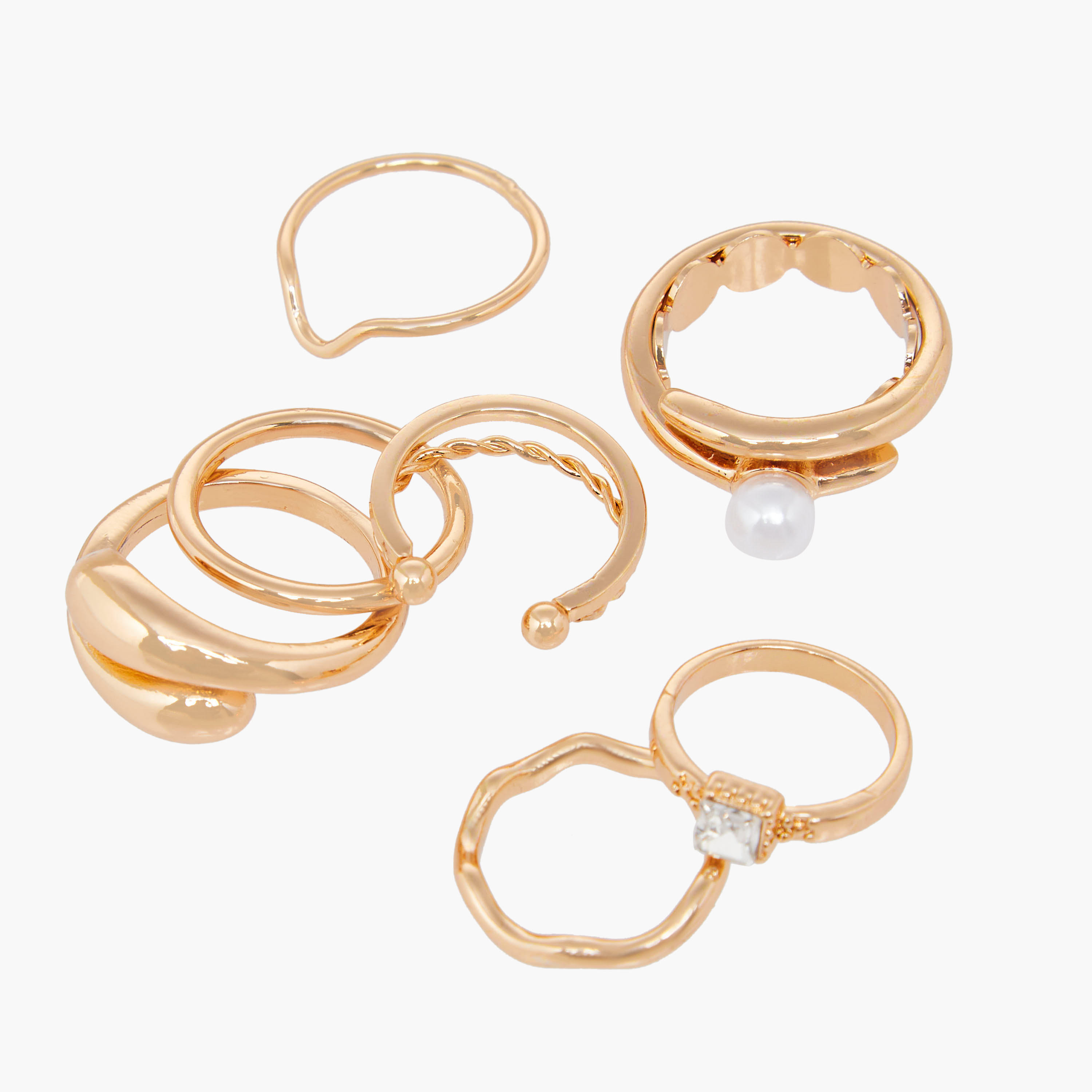 خواتم معدنية متنوعة من جلوو - طقم من 7-women-watchesandjewellery-jewellery-rings-image-2