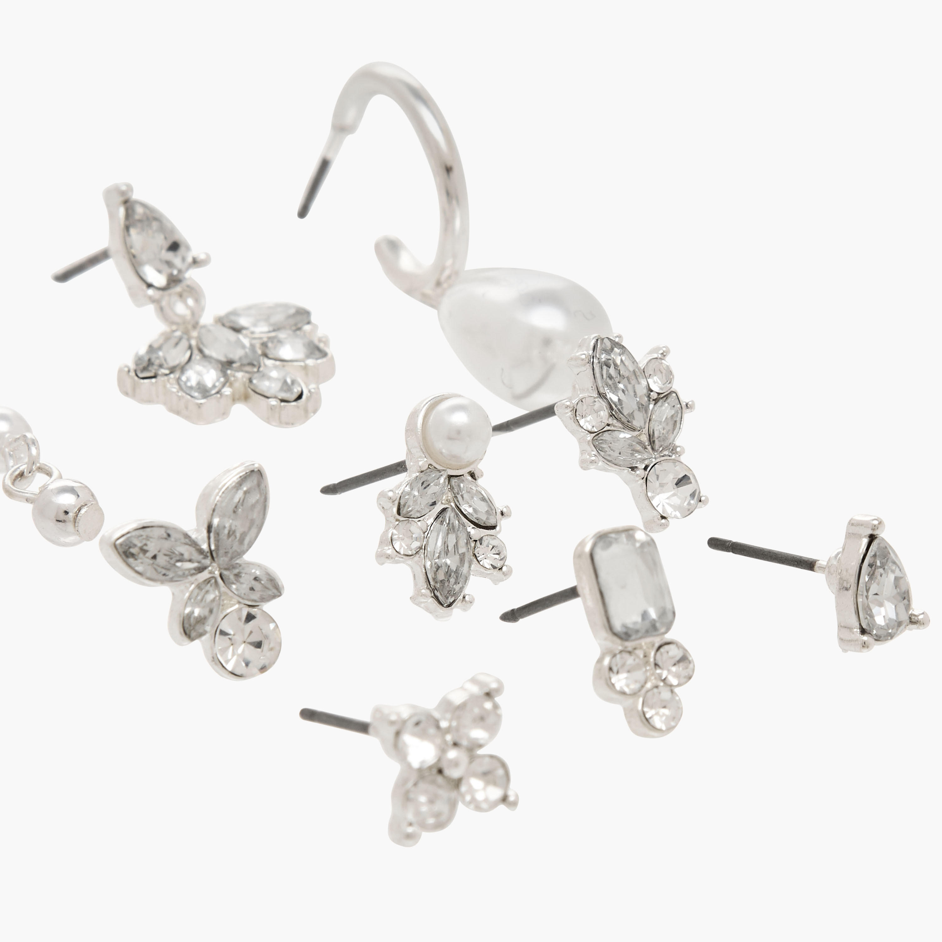 حلقان ميتاليك بمكبس إغلاق خلفي من جلو - طقم 9 أزواج-women-watchesandjewellery-jewellery-earrings-image-3
