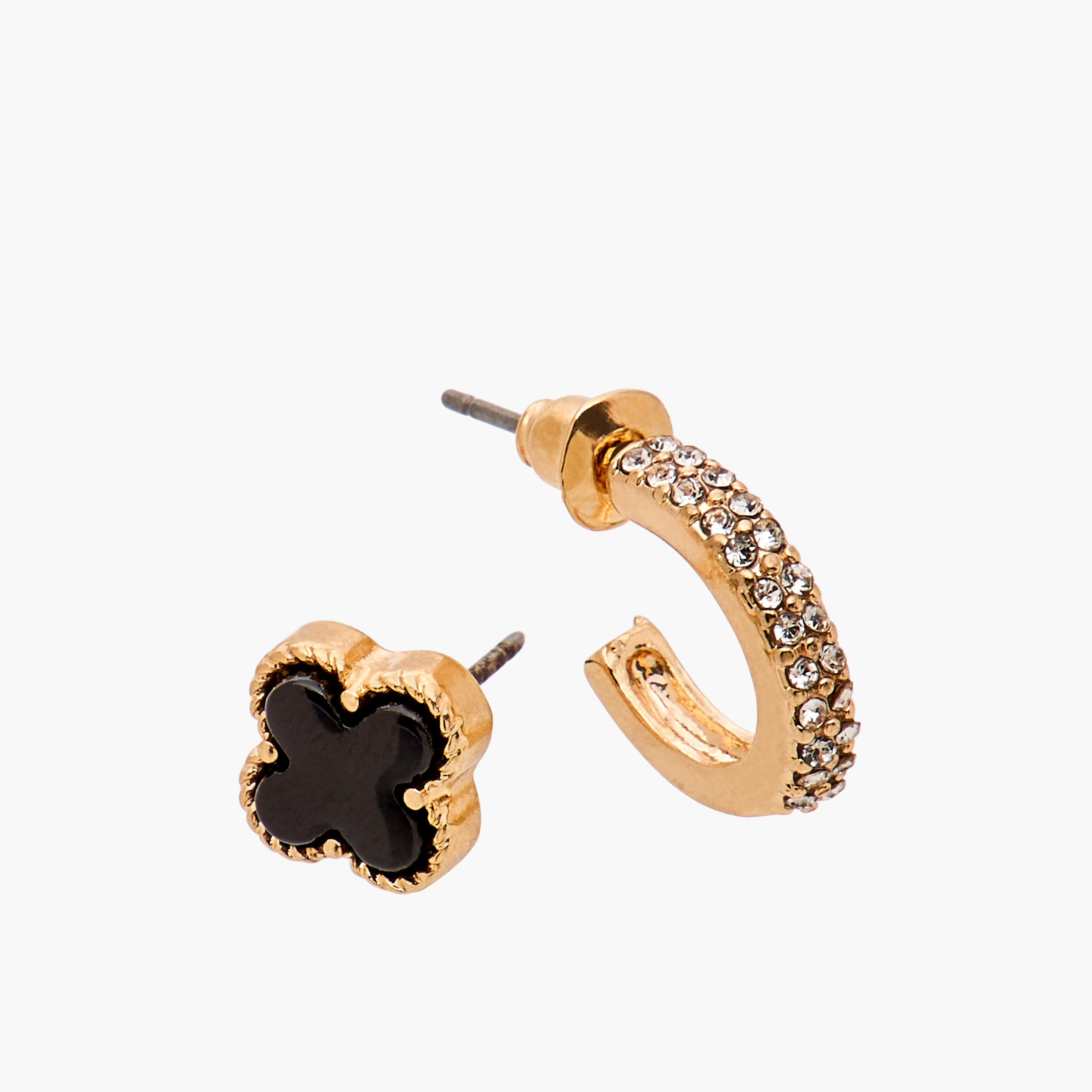 Gloo Pack of 9 Metallic Earrings with Pushback Closure-women-watchesandjewellery-jewellery-earrings-image-4