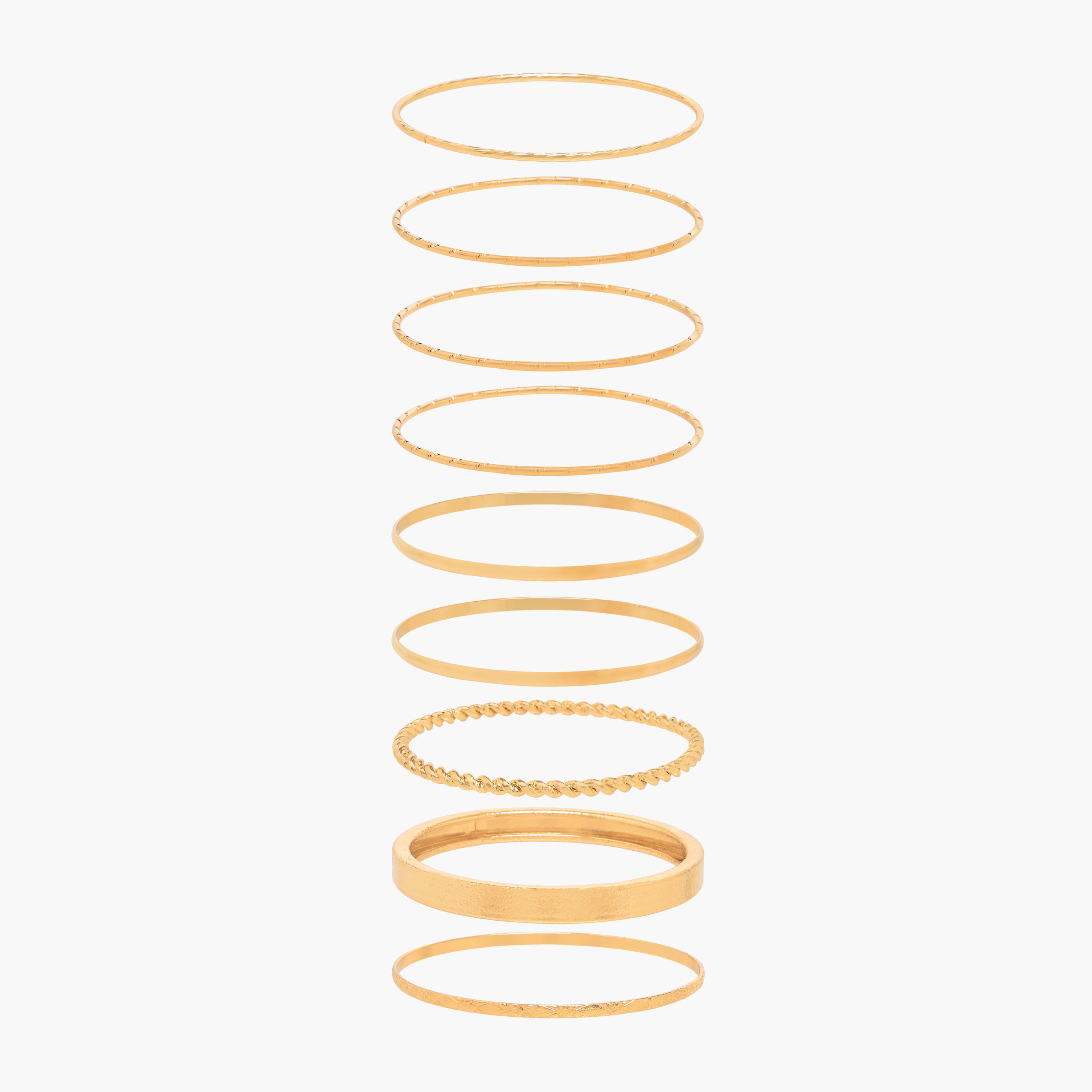 Gloo Pack of 9 Metallic Assorted Bangle-women-watchesandjewellery-jewellery-banglesandbracelets-image-1