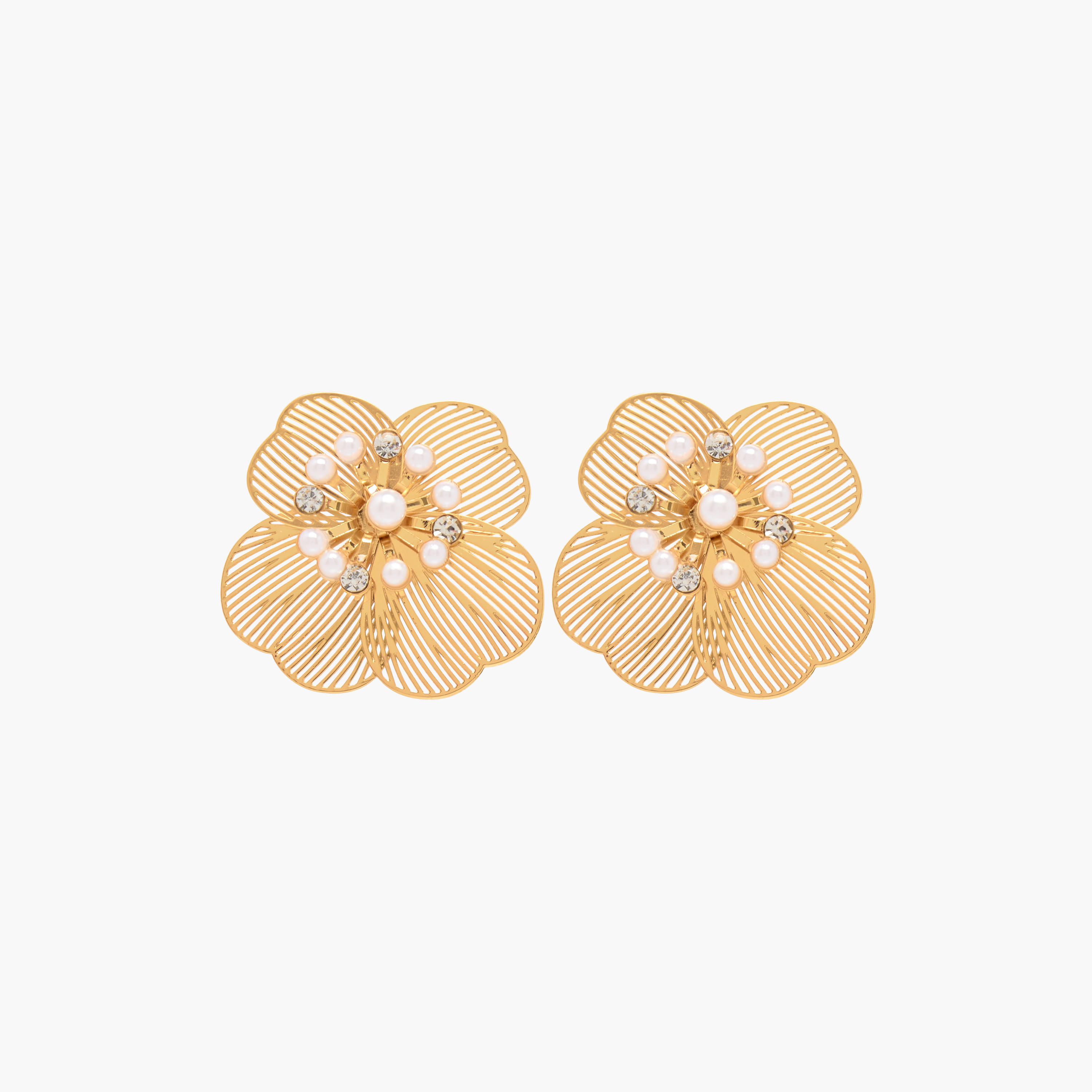 أقراط بلون ذهبي مزينة بمكبس إغلاق خلفي من جلوو-women-watchesandjewellery-jewellery-earrings-image-1