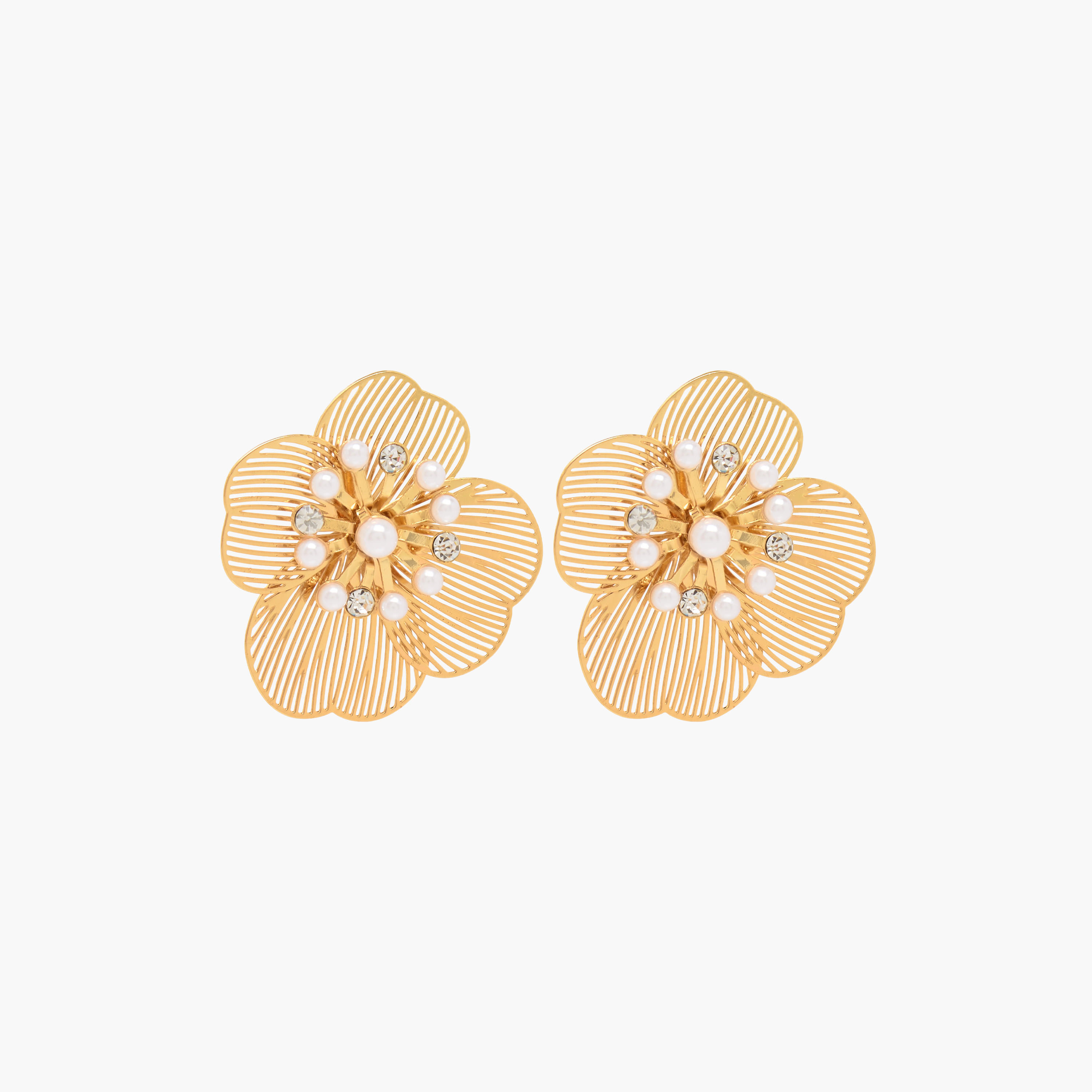 أقراط بلون ذهبي مزينة بمكبس إغلاق خلفي من جلوو-women-watchesandjewellery-jewellery-earrings-image-2