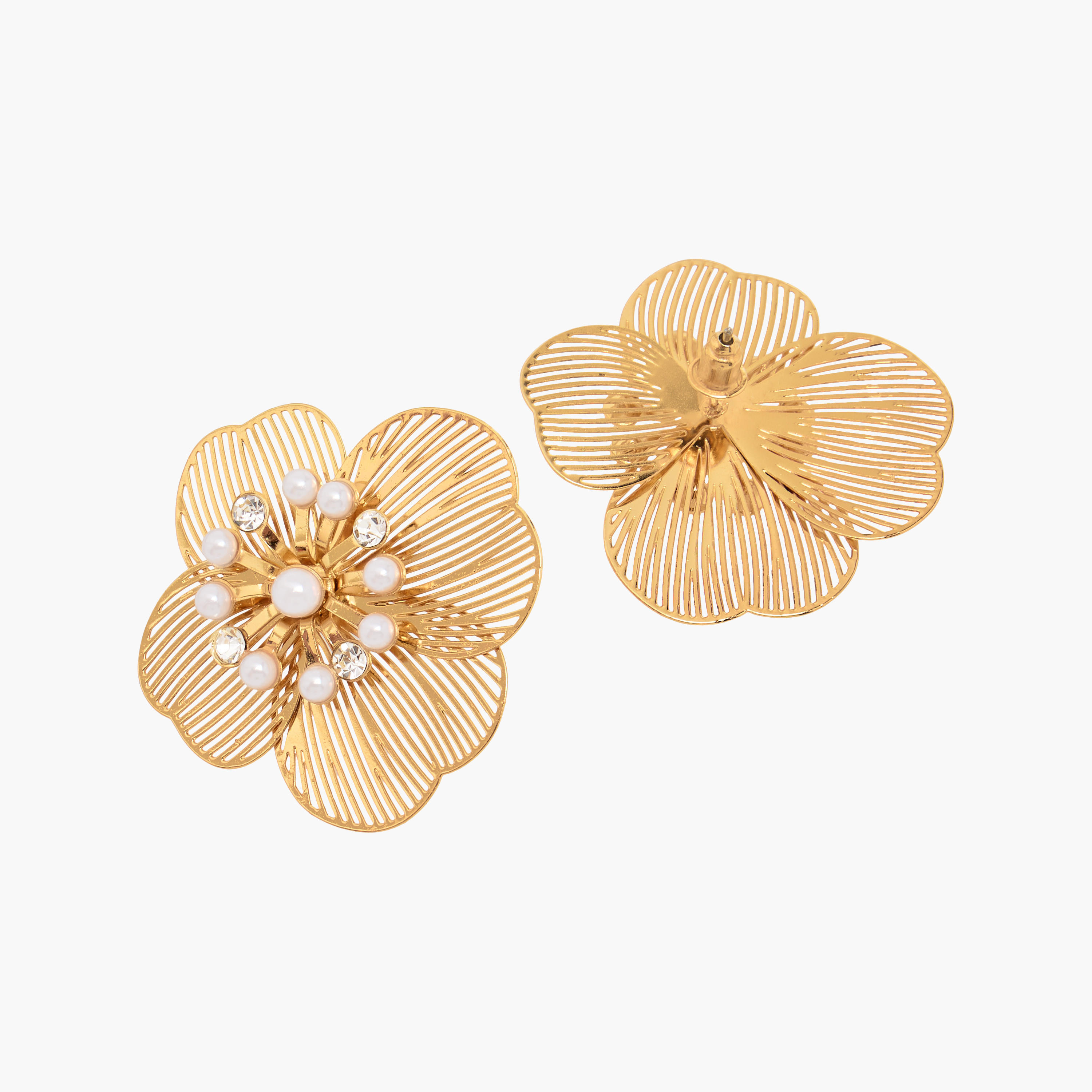 أقراط بلون ذهبي مزينة بمكبس إغلاق خلفي من جلوو-women-watchesandjewellery-jewellery-earrings-image-4