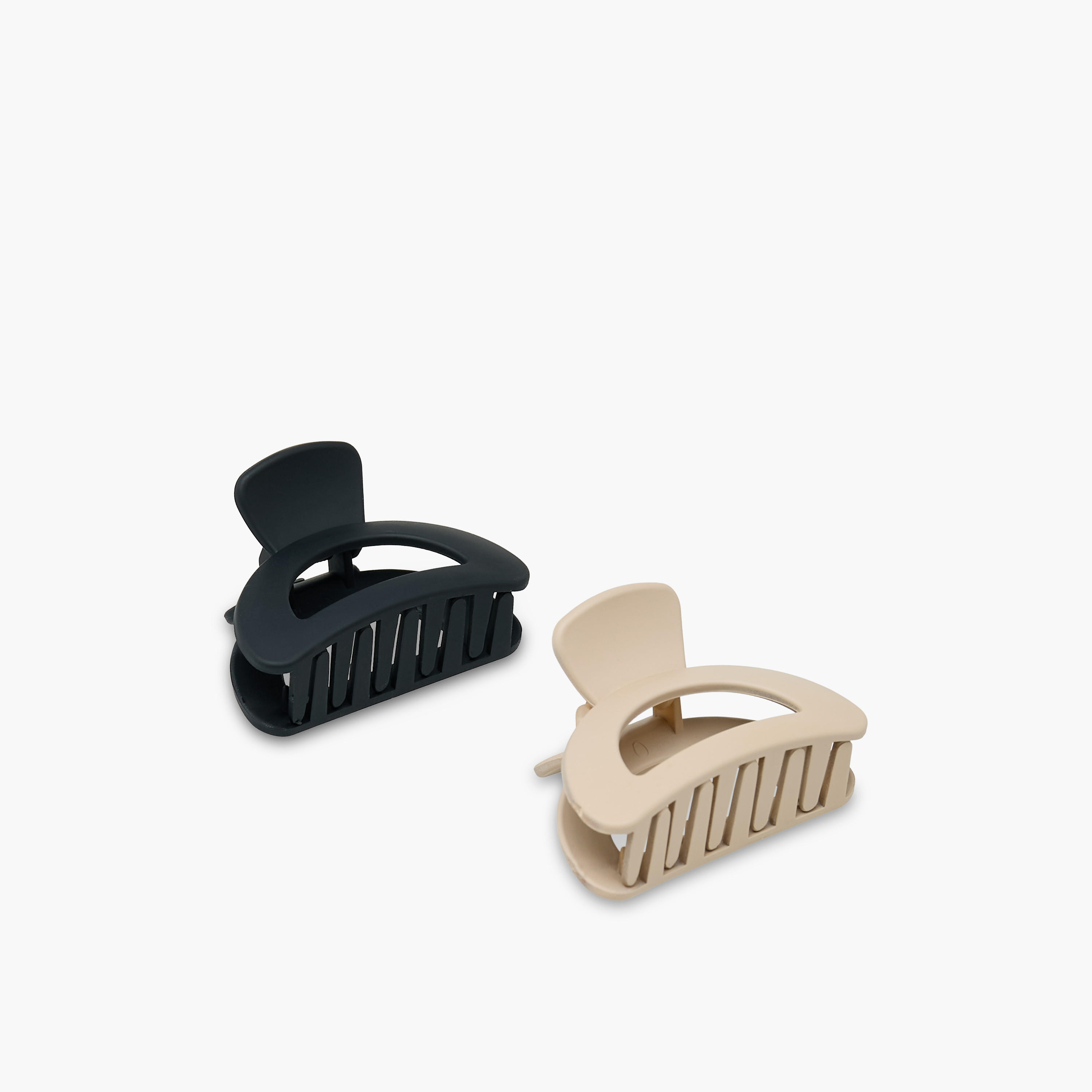 مشابك شعر بتصميم صدفة من جلو - عبوة من قطعتين-women-hairaccessories-clamps-image-3
