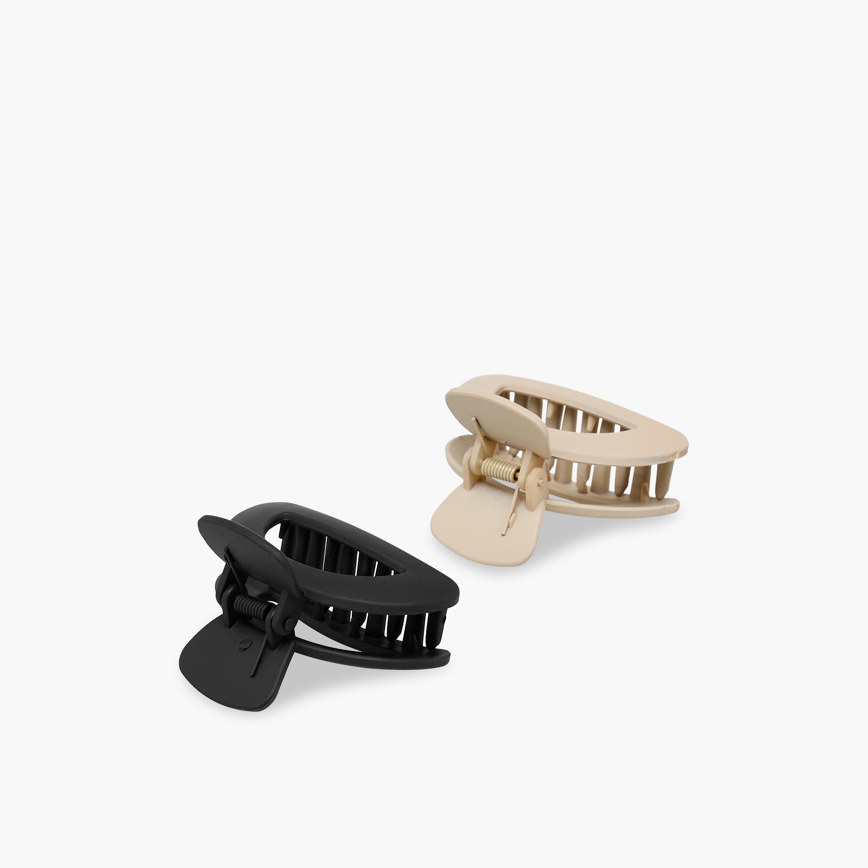 مشابك شعر بتصميم صدفة من جلو - عبوة من قطعتين-women-hairaccessories-clamps-image-2
