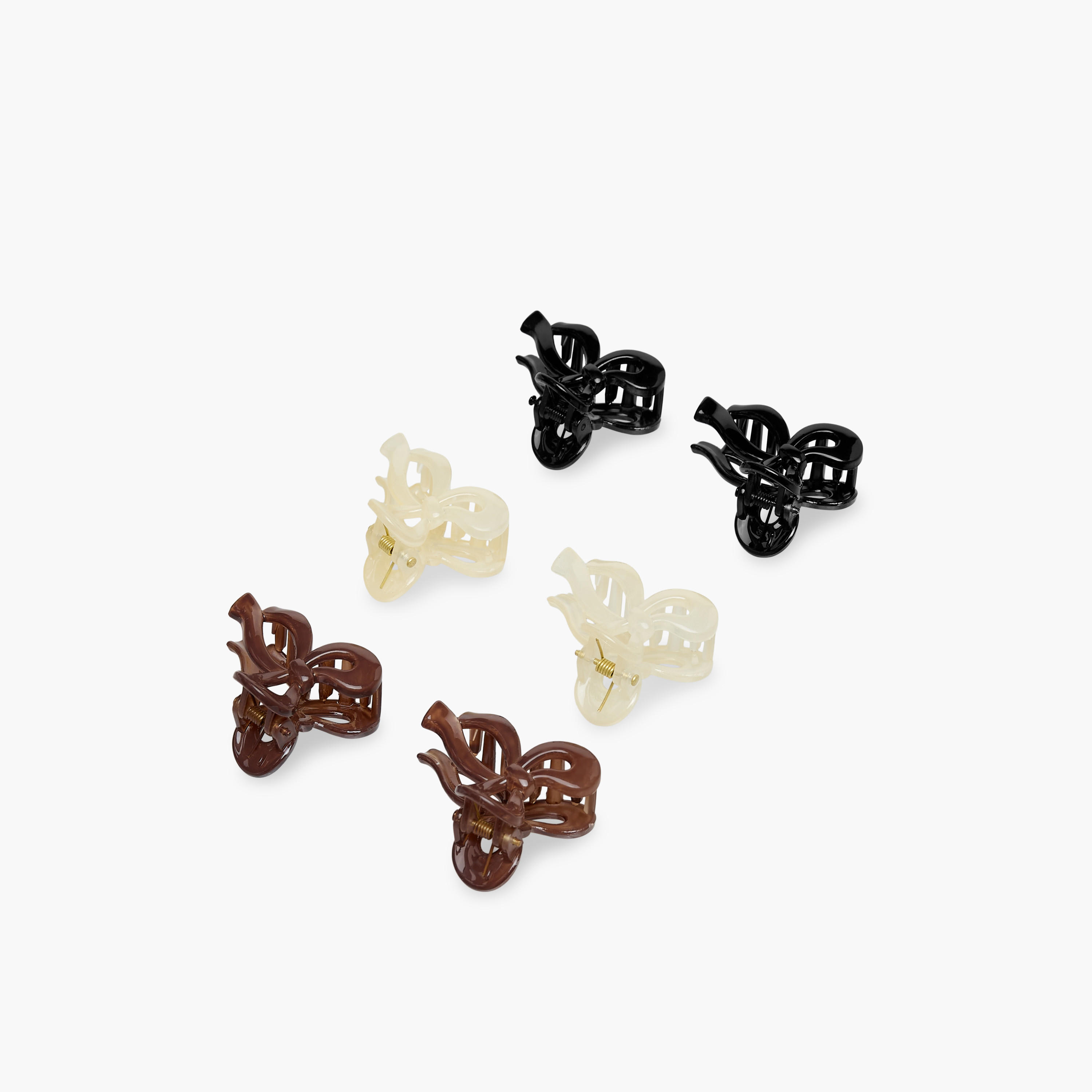 طقم مشابك شعر متقزّحة 6 قطع بتصميم فيونكة من جلو-women-hairaccessories-clamps-image-5