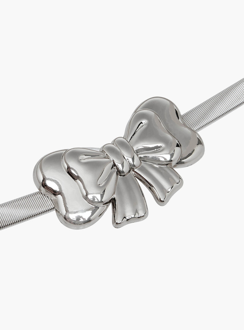 Metal Stretchable Belt with Bow Trim-women-clothingaccessories-belts-image-5