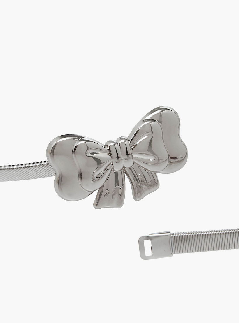 Metal Stretchable Belt with Bow Trim-women-clothingaccessories-belts-image-6
