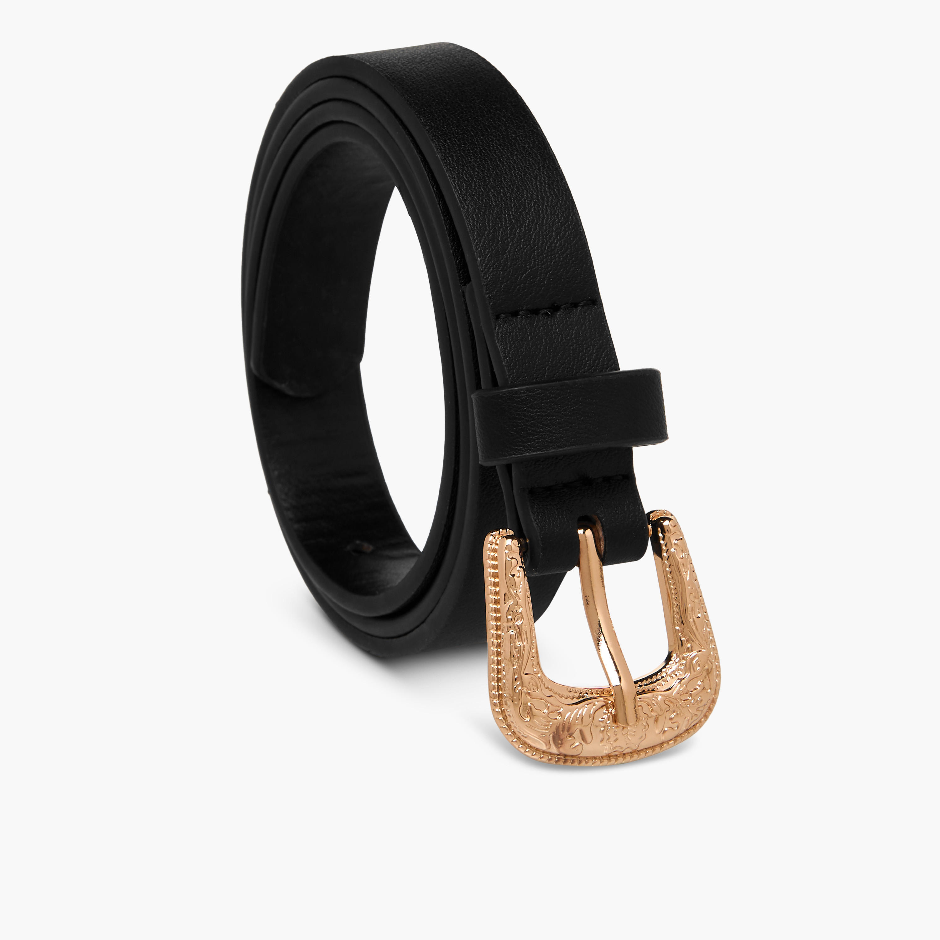 Faux Leather Belt with Curved Buckle - Set of 2-women-clothingaccessories-belts-image-2
