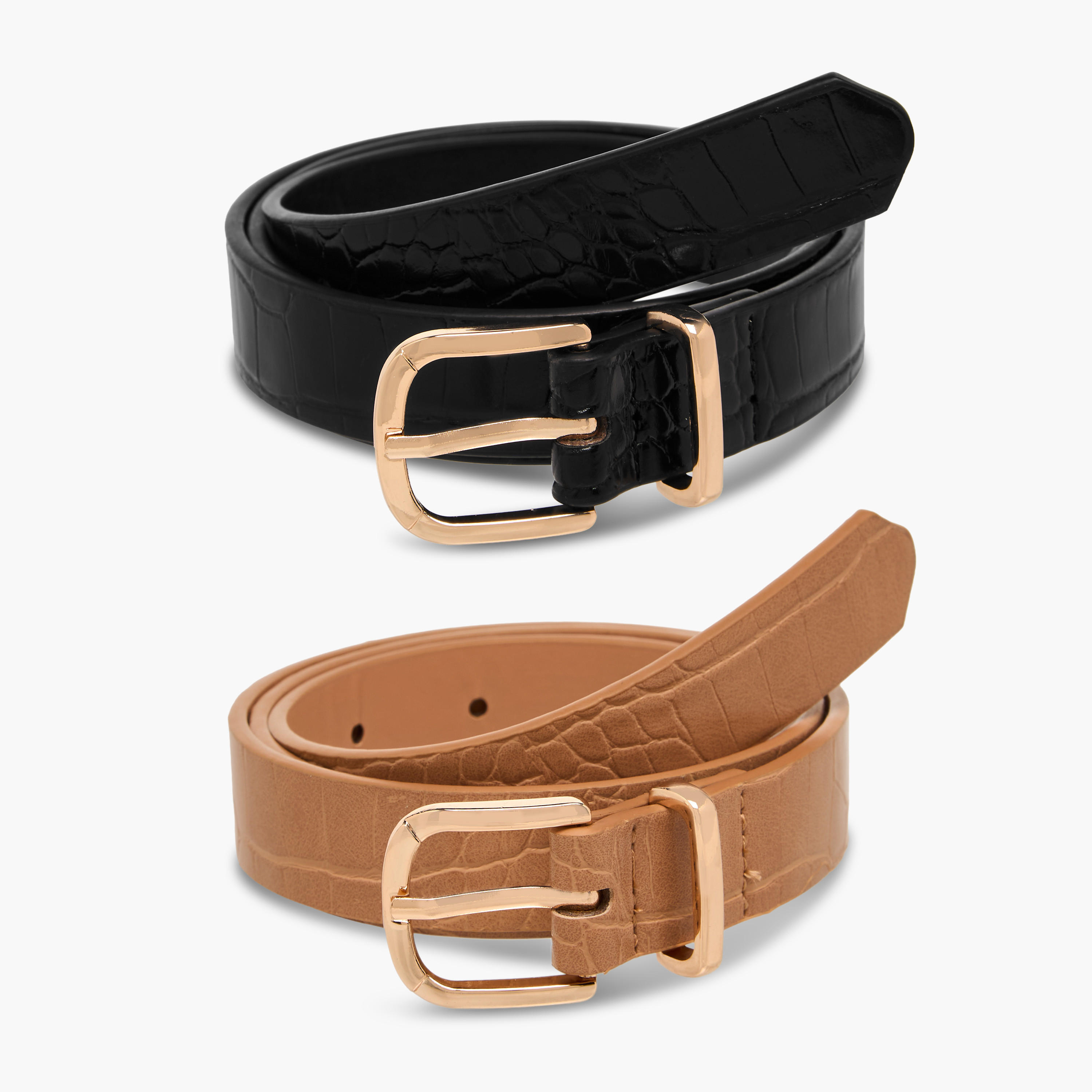 حزام جلد صناعي بإبزيم إغلاق بدبوس - طقم من 2-women-clothingaccessories-belts-image-1