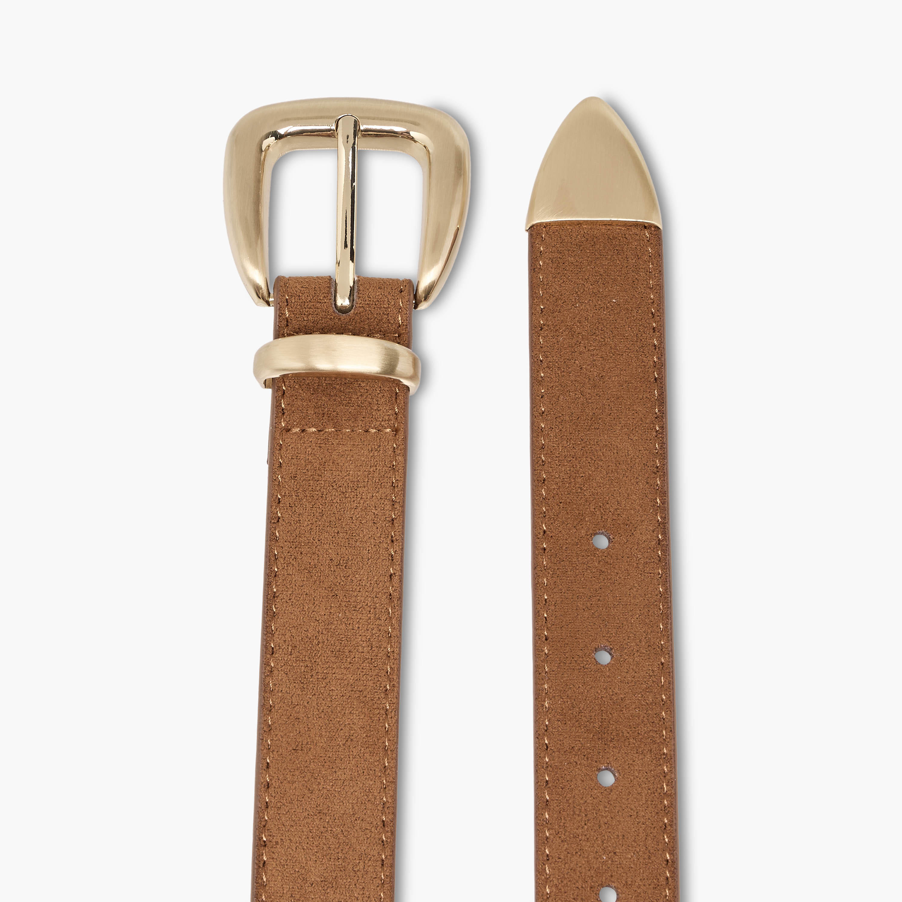 حزام من الجلد السويدي بإبزيم دبوس-women-clothingaccessories-belts-image-1