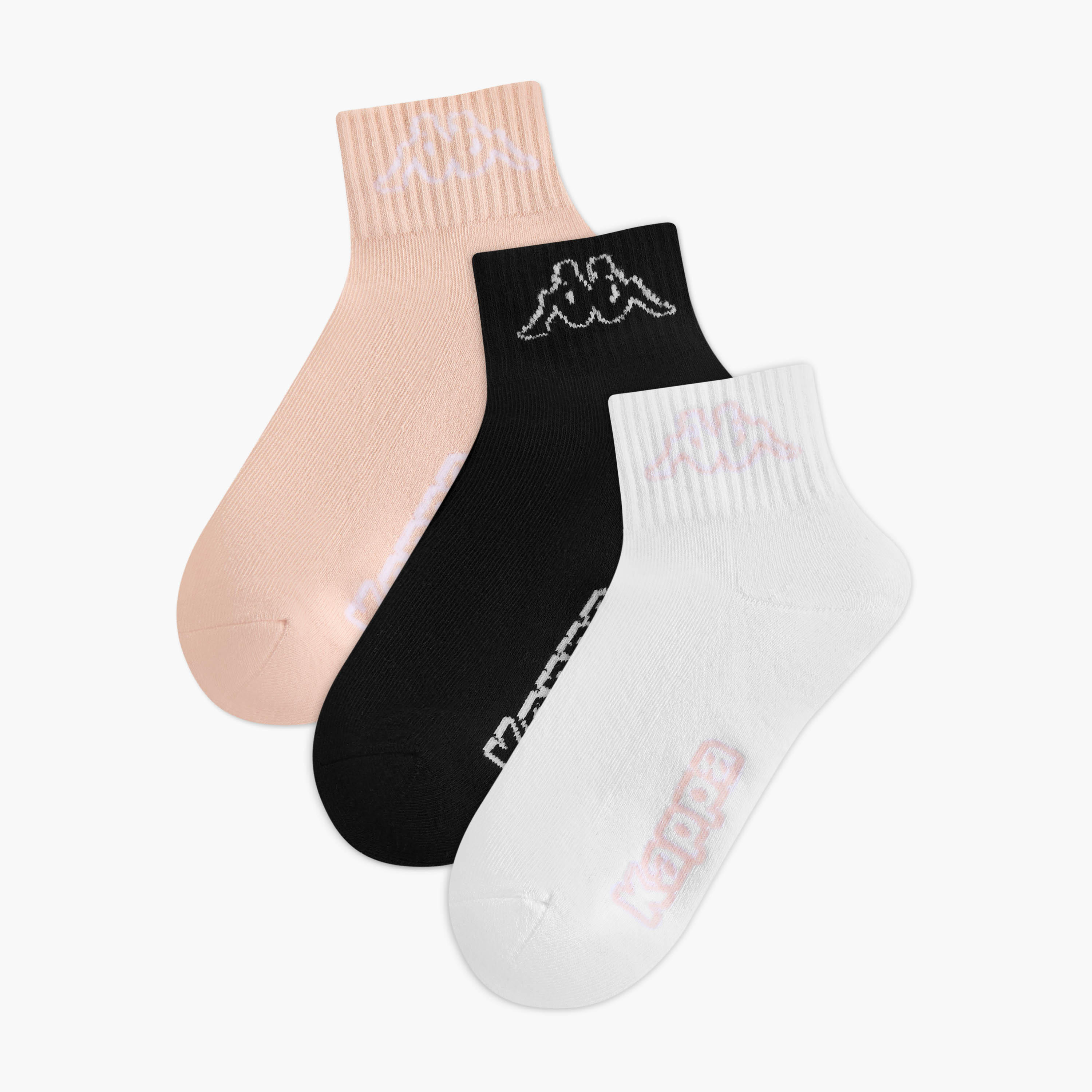 Kappa Pack of 3 Quarter Crew Length Socks-women-socksandstockings-image-1