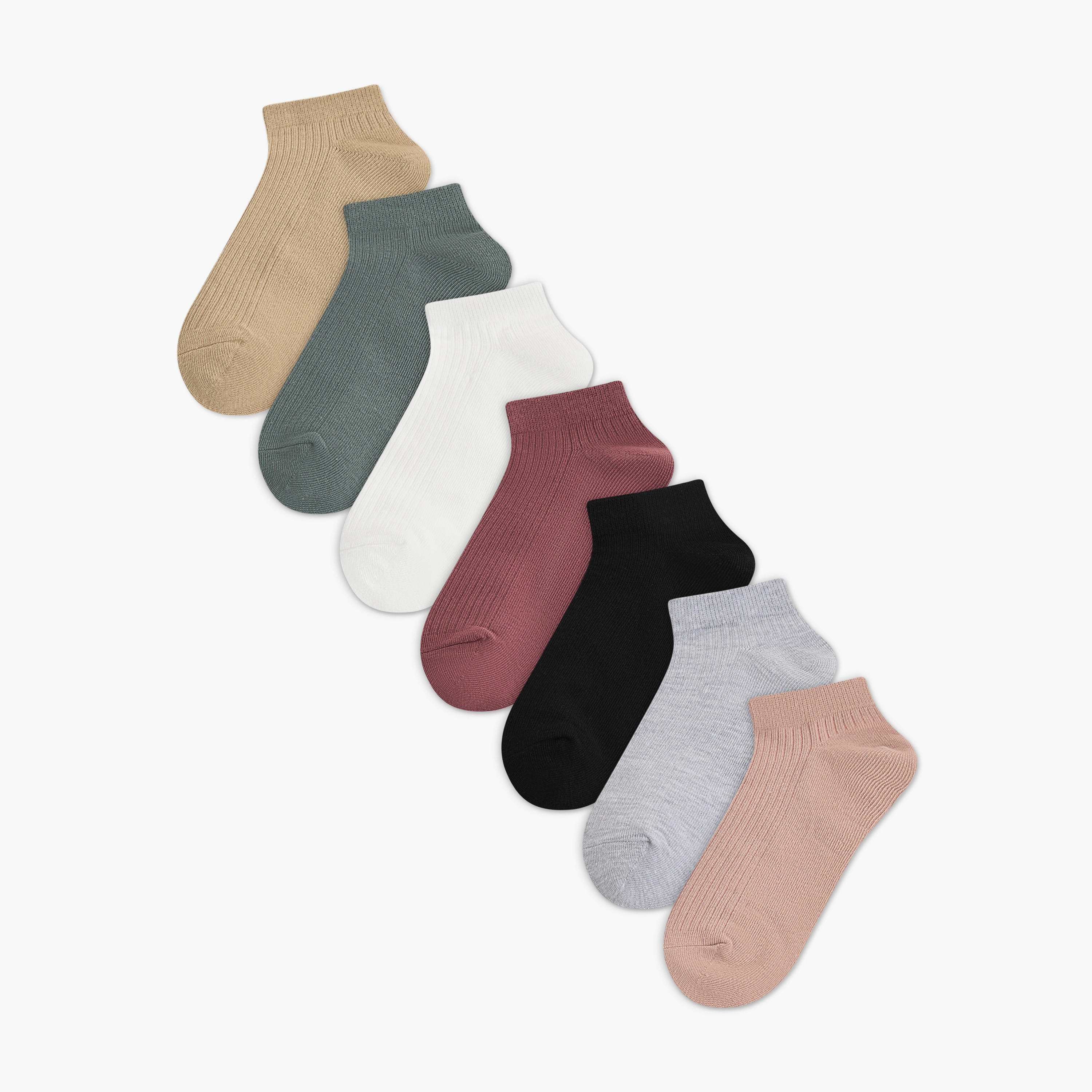 Pack of 7 Ankle Length Trainer Socks-women-socksandstockings-image-1