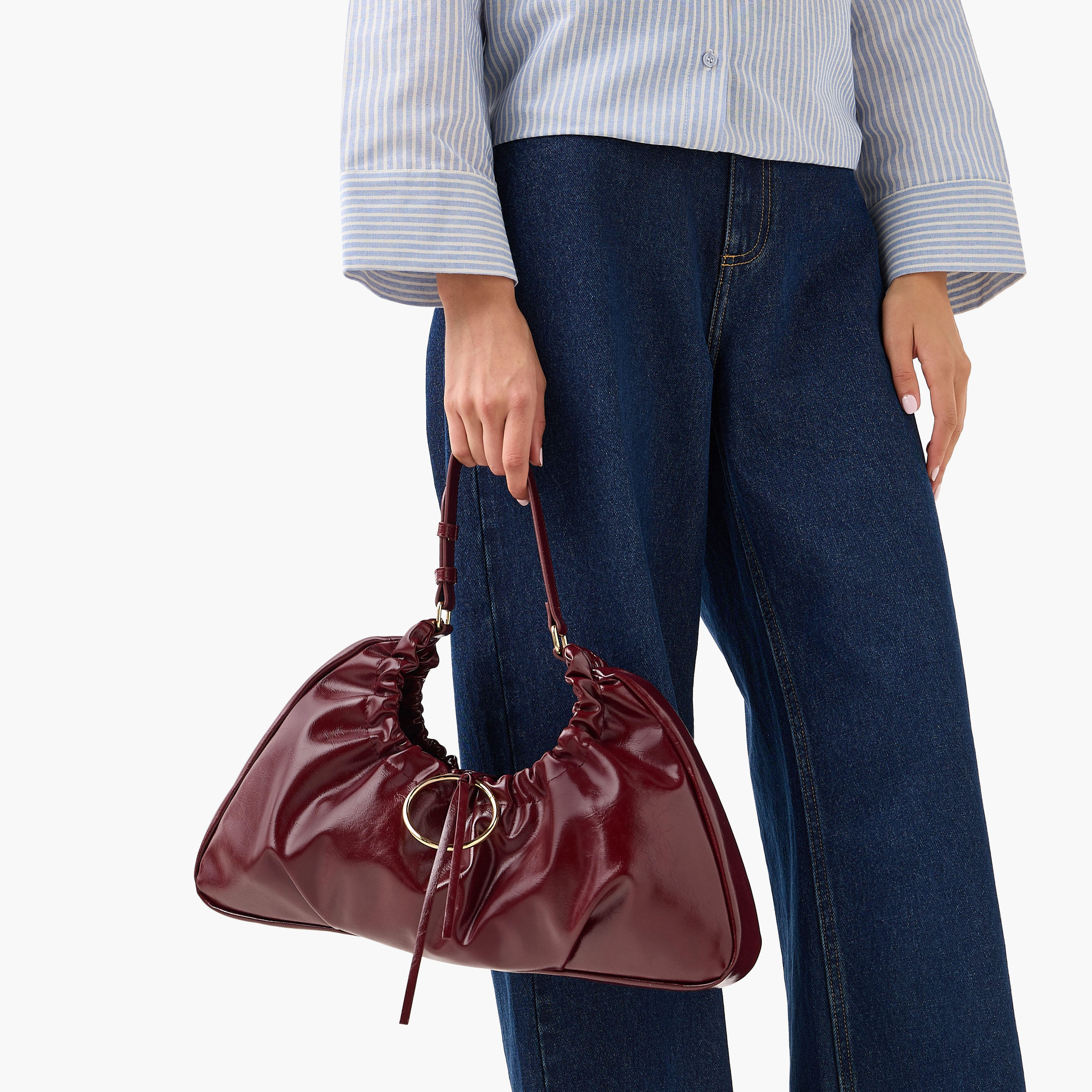 شنطة هوبو بتصميم مزموم وبحزام قابل للتعديل-women-bagsandwallets-handbags-image-7