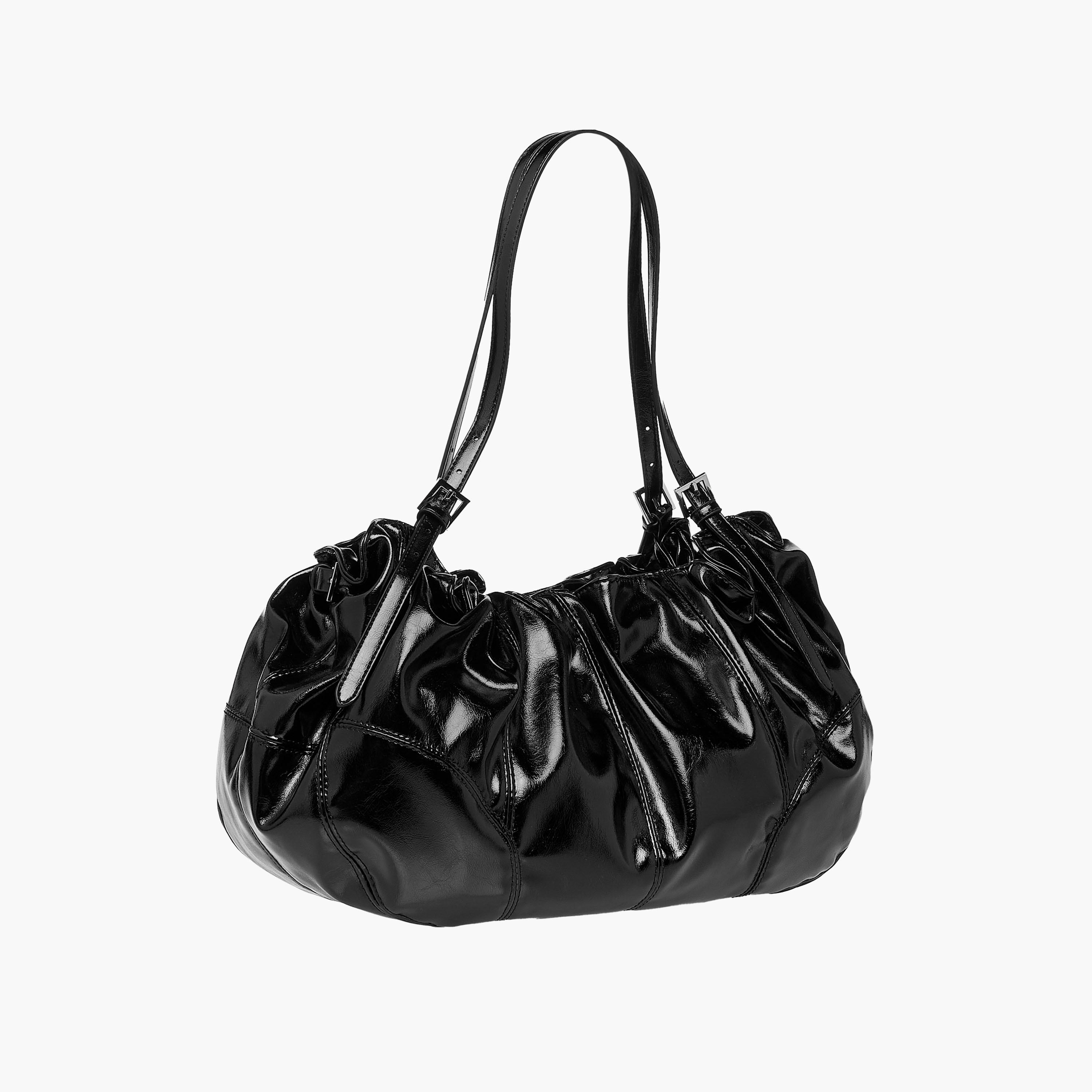 Gathered Shoulder Bag with Handles-women-bagsandwallets-handbags-image-4