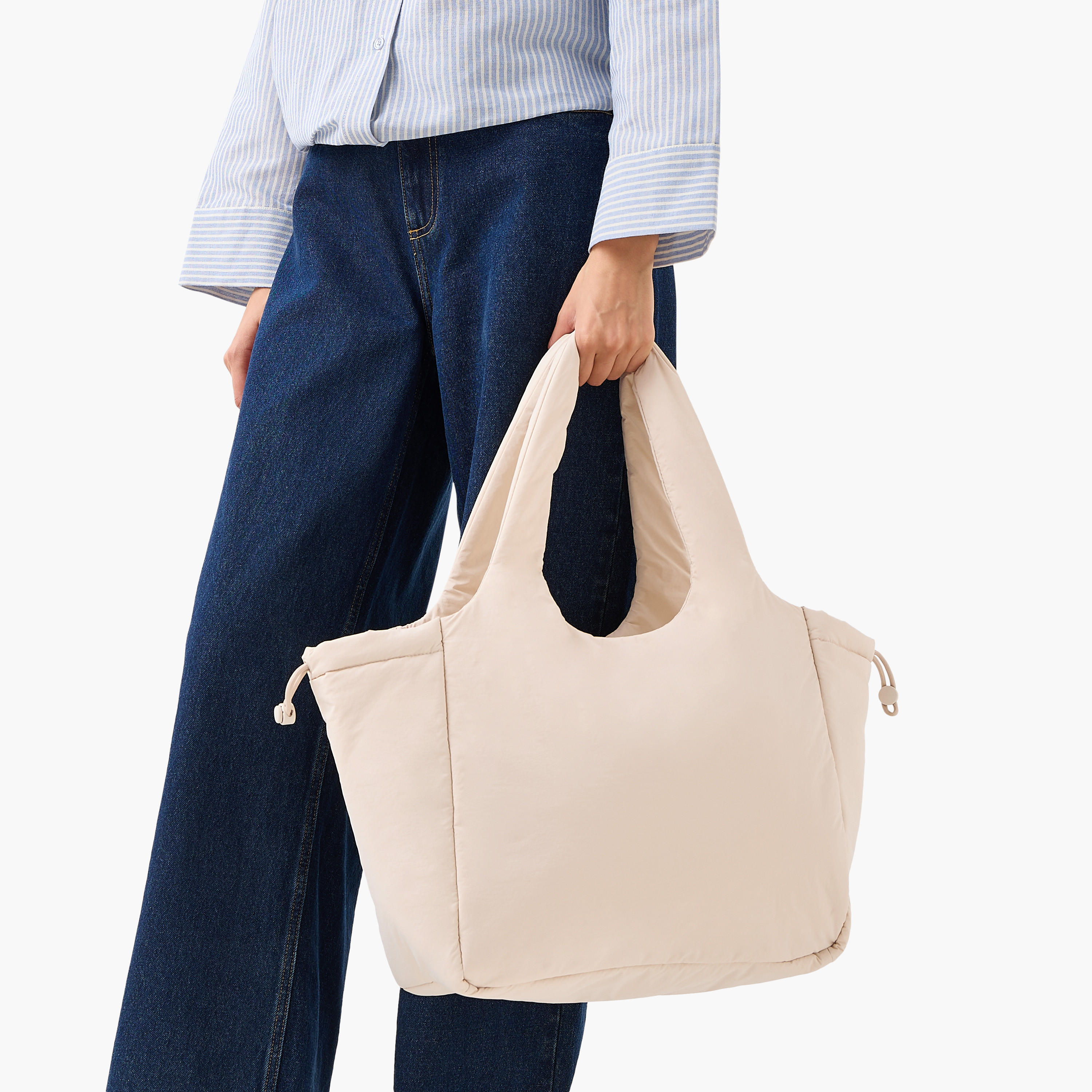 Puffy Drawstring Tote Bag with Handles-women-bagsandwallets-handbags-image-2