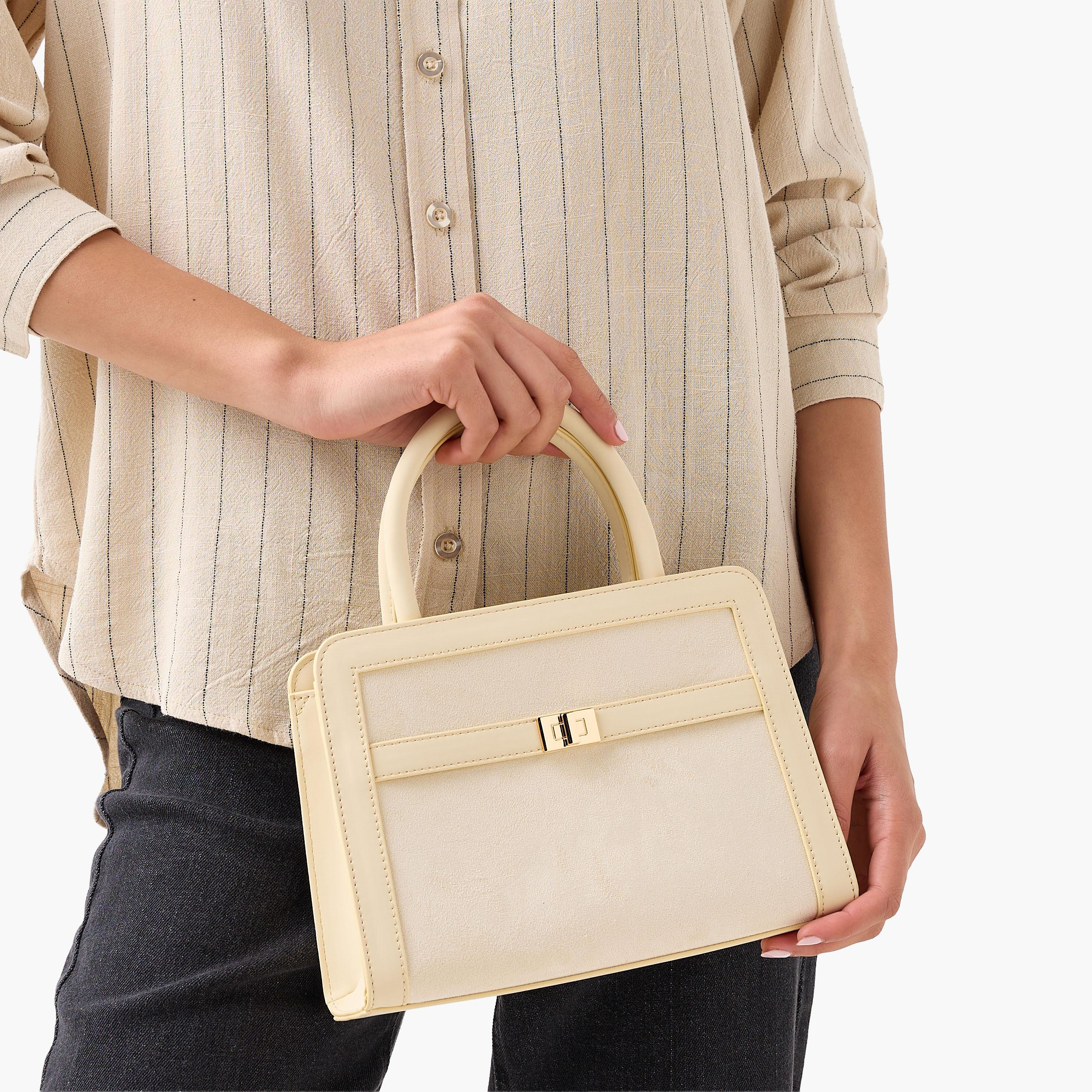 Suede Tote Bag with Double Handle-women-bagsandwallets-handbags-image-2