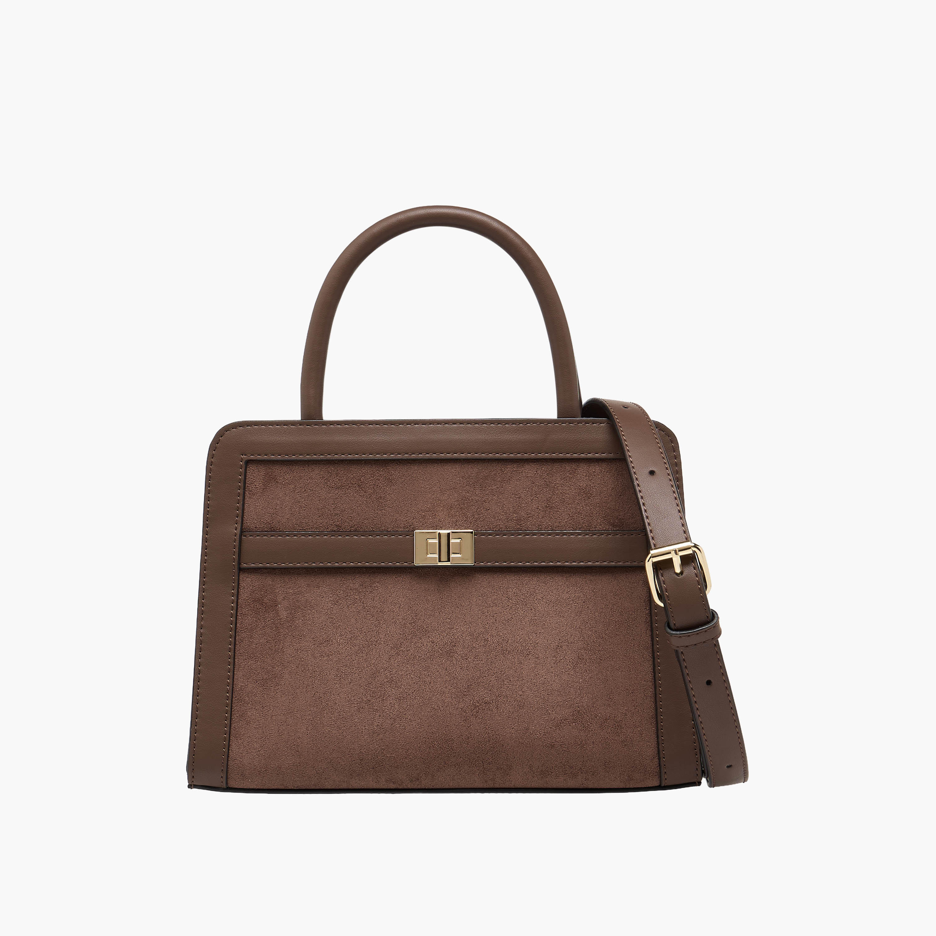 Suede Tote Bag with Double Handle-women-bagsandwallets-handbags-image-1