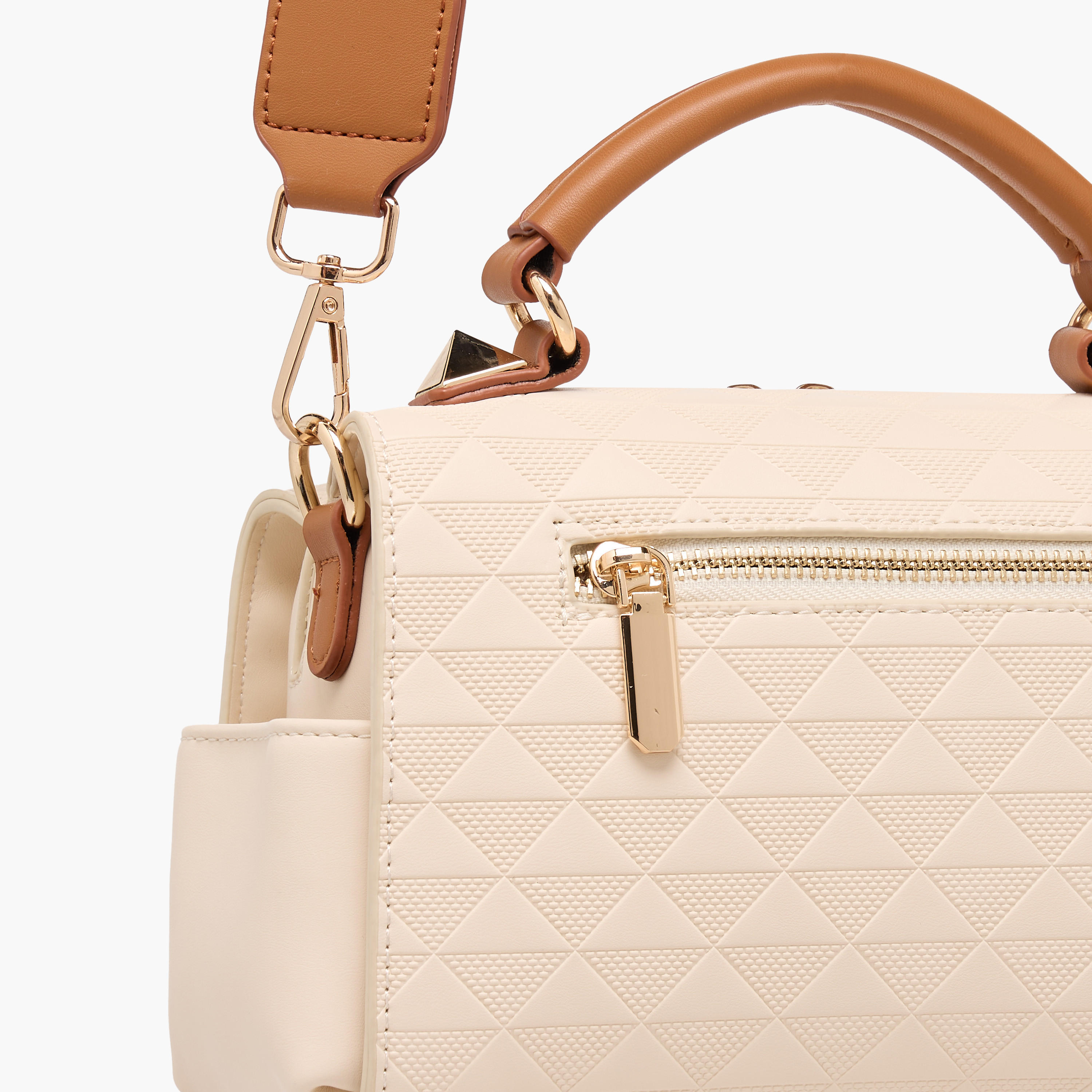 Textured Barrel Bag with Grab Handle-women-bagsandwallets-handbags-image-5
