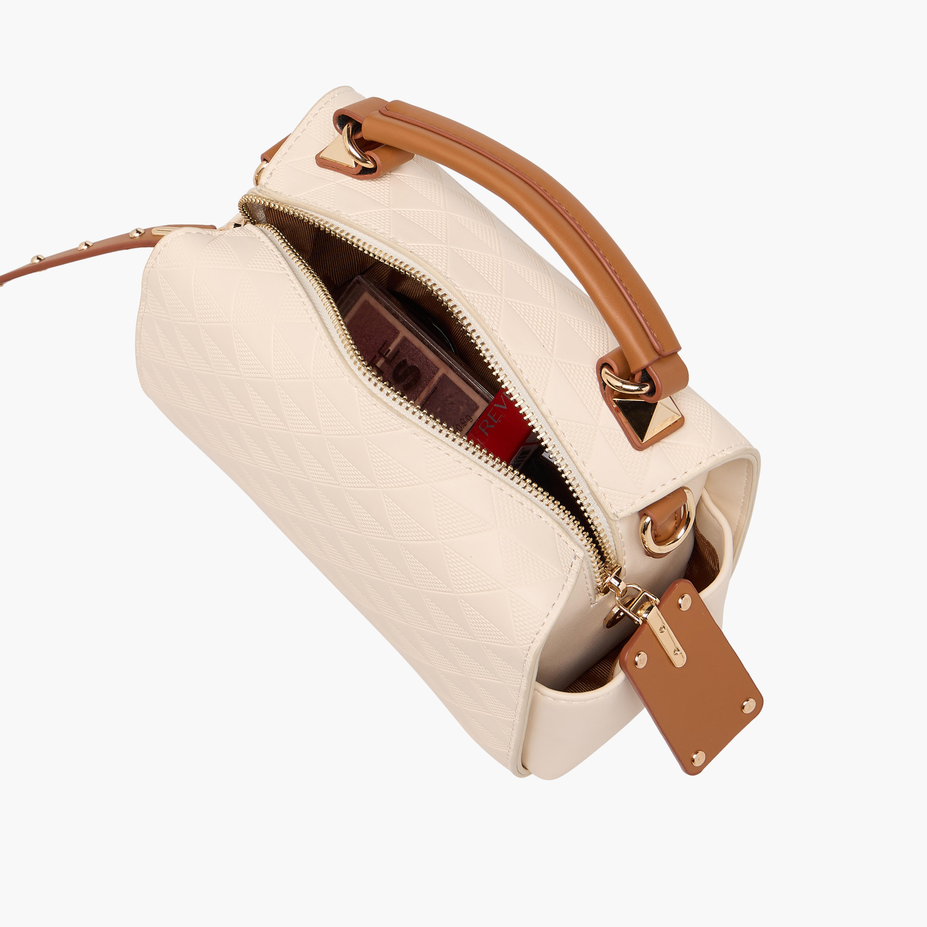 Textured Barrel Bag with Grab Handle-women-bagsandwallets-handbags-image-9