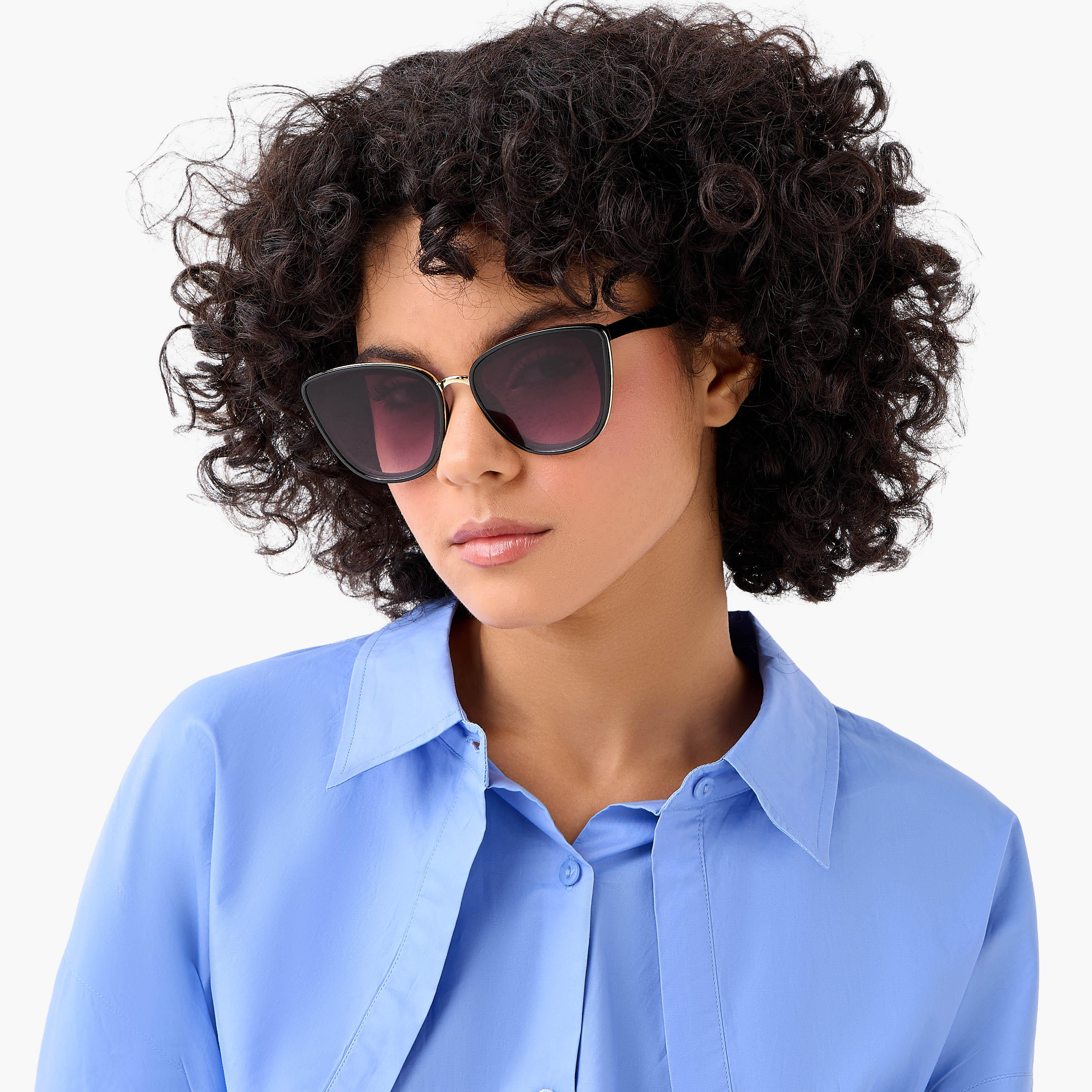 نظارة شمسية بإطار عين القطة بعدسات بنفسجية مع حماية من الأشعة فوق البنفسجية للنساء-women-sunglasses-image-2