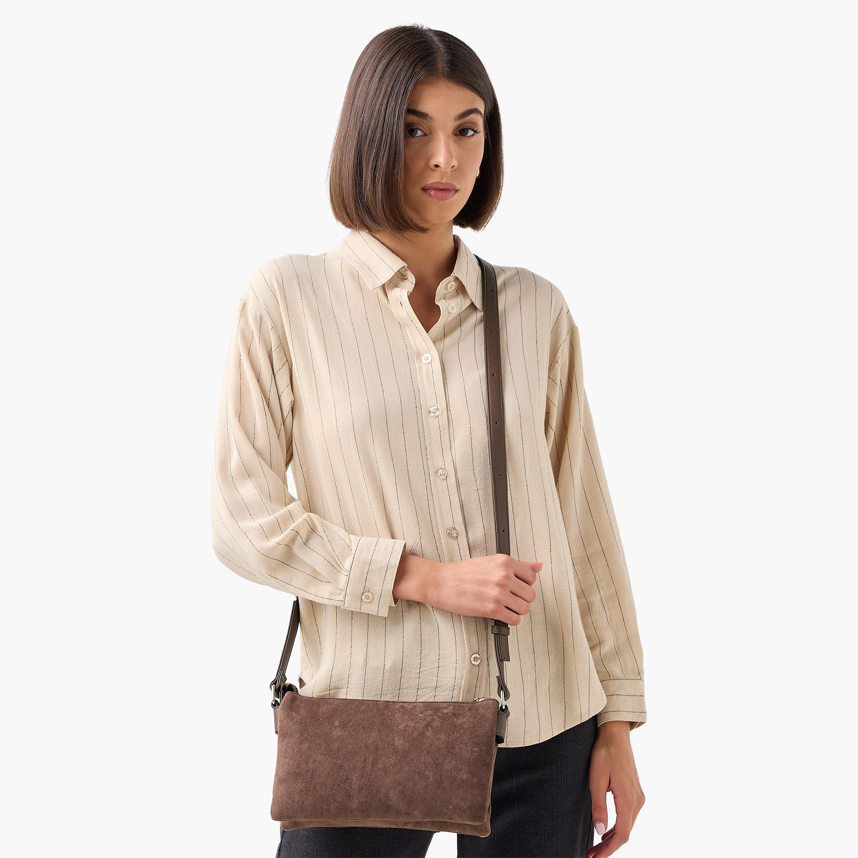 Textured Crossbody Bag with Zip Closure-women-bagsandwallets-handbags-image-2