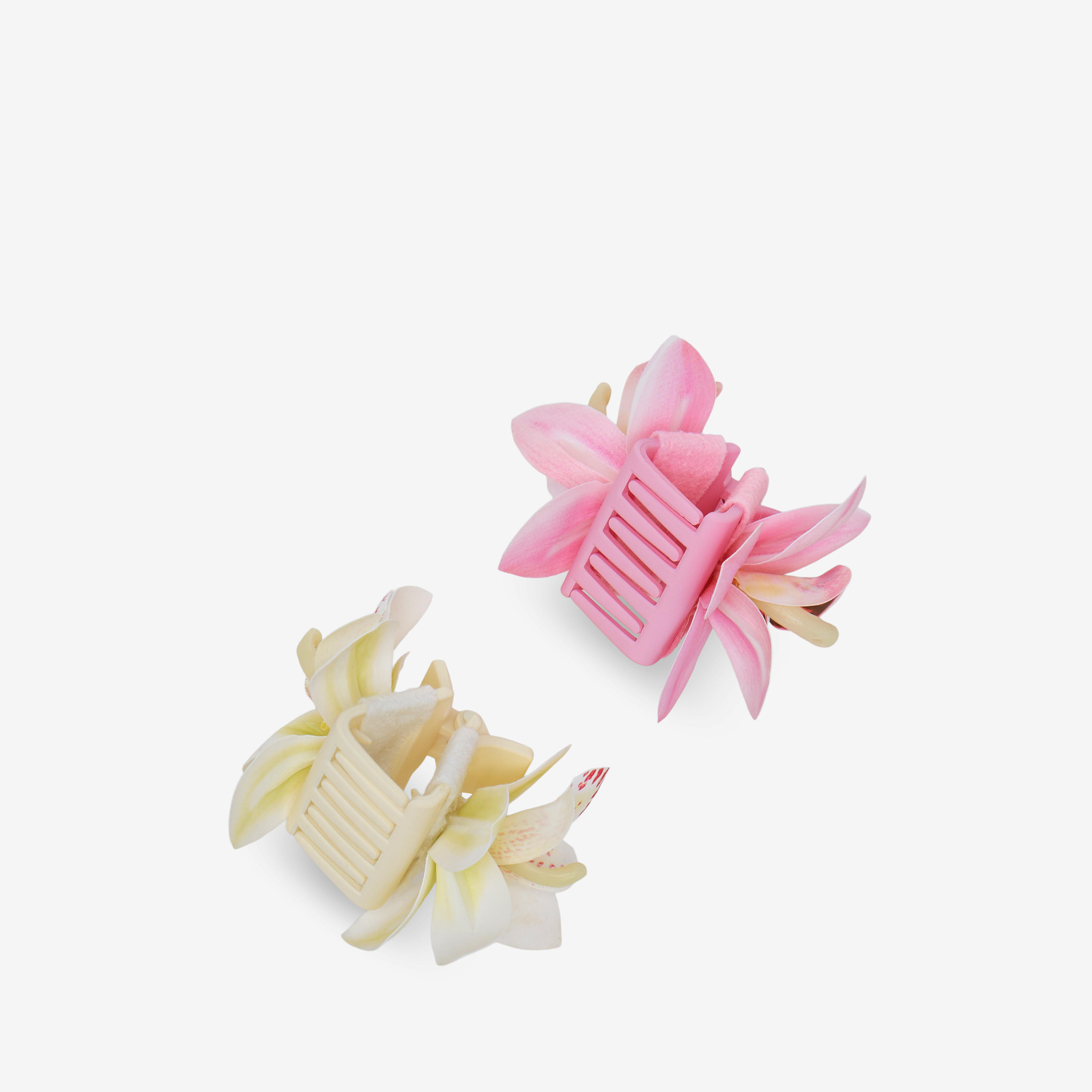 مشابك شعر بتصيمم زهرة الأوركيد وبطبعات من جلو - طقم من قطعتين-women-hairaccessories-clamps-image-4