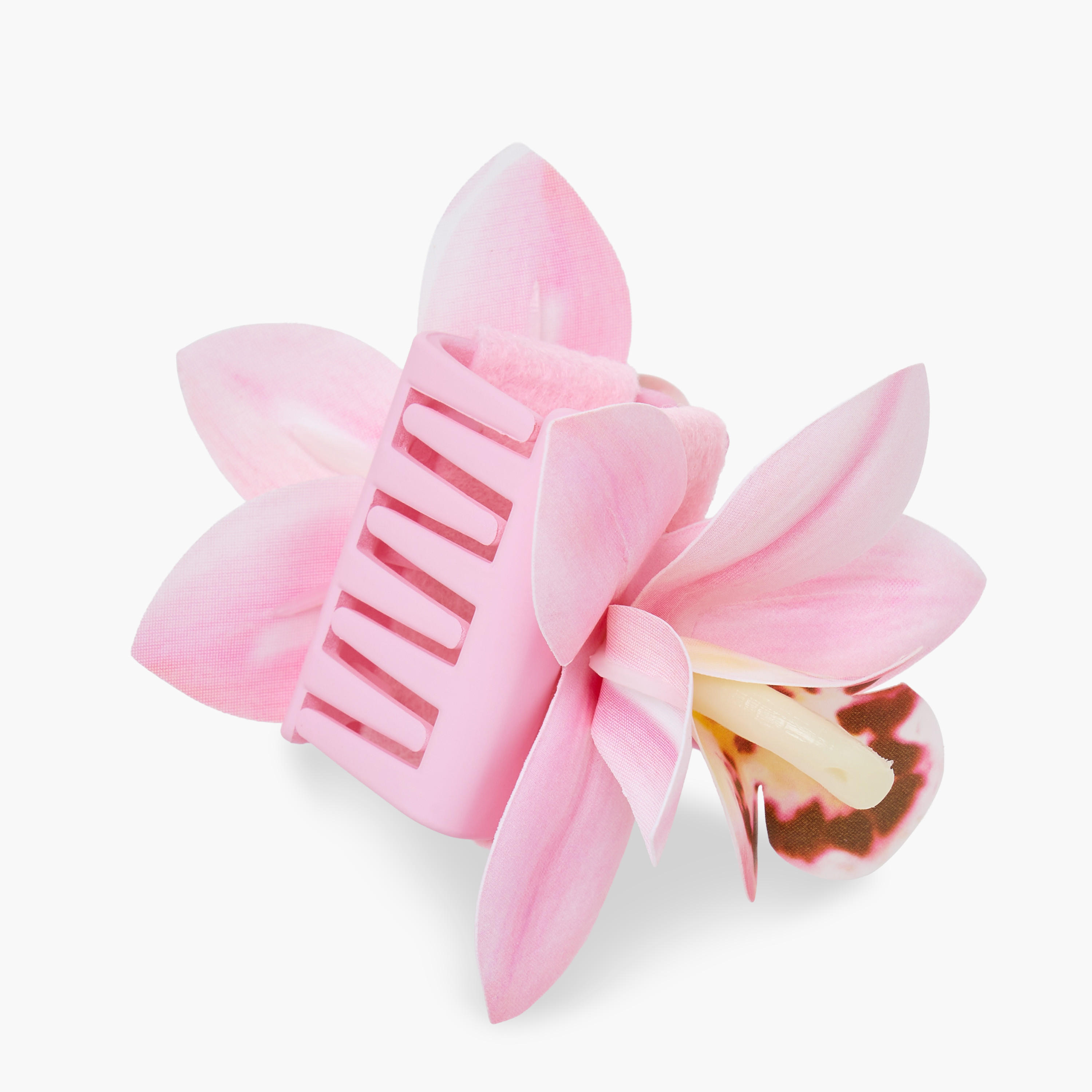 مشابك شعر بتصيمم زهرة الأوركيد وبطبعات من جلو - طقم من قطعتين-women-hairaccessories-clamps-image-5
