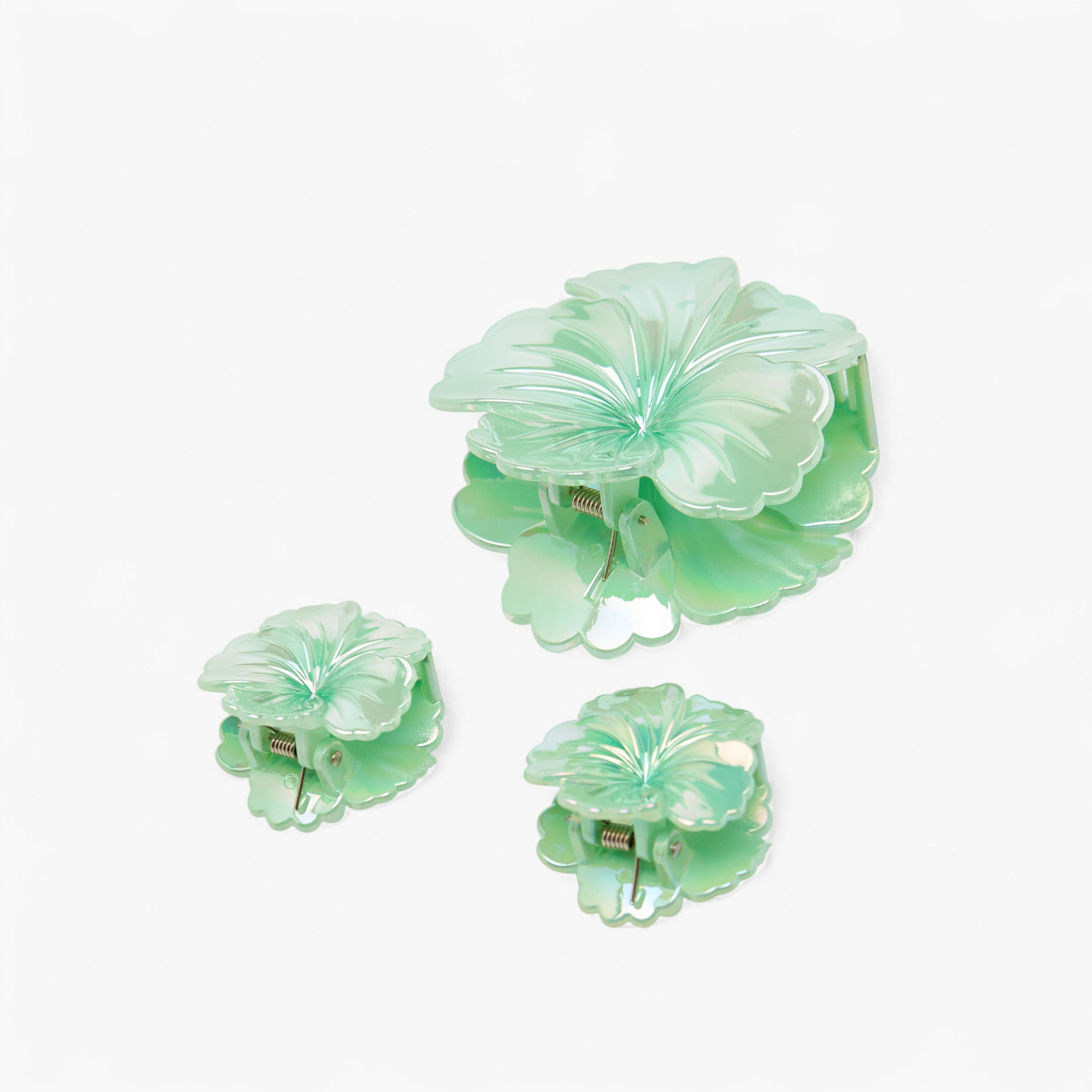 طقم مشابك شعر 3 قطع بتصميم زهرة الكركديه من جلو-women-hairaccessories-clamps-image-5