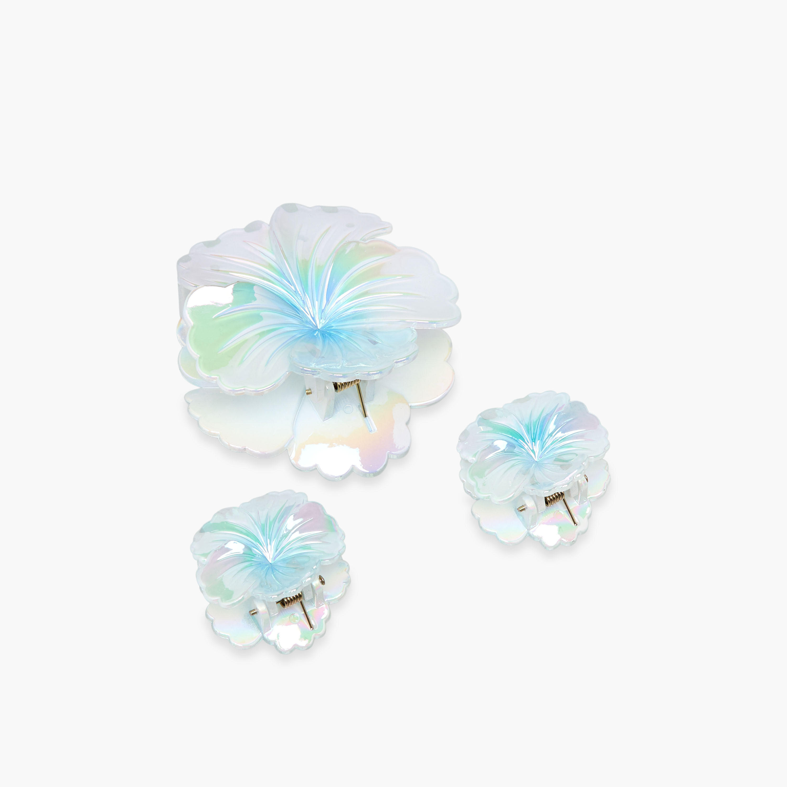Gloo Pack of 3 Hibiscus Shaped Hair Clamps-women-hairaccessories-clamps-image-5