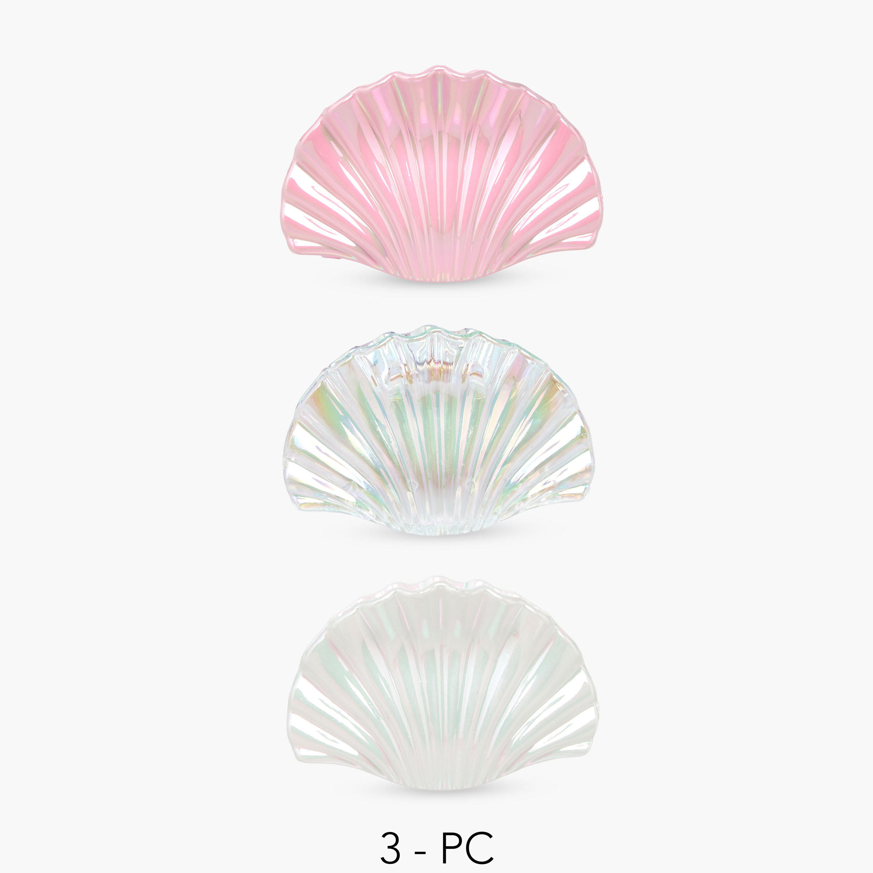 Gloo Pack of 3 Shell Shaped Iridescent Hair Clamp-women-hairaccessories-clamps-image-1