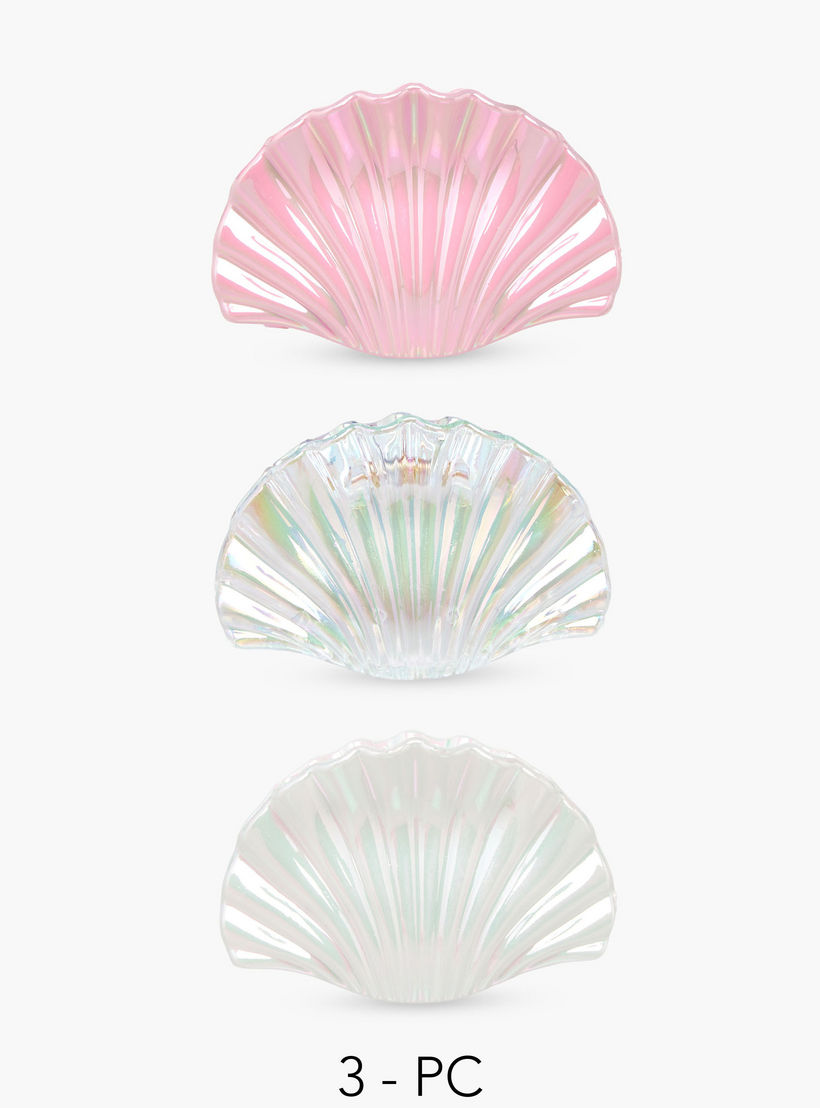 Gloo Pack of 3 Shell Shaped Iridescent Hair Clamp-women-hairaccessories-clamps-image-1