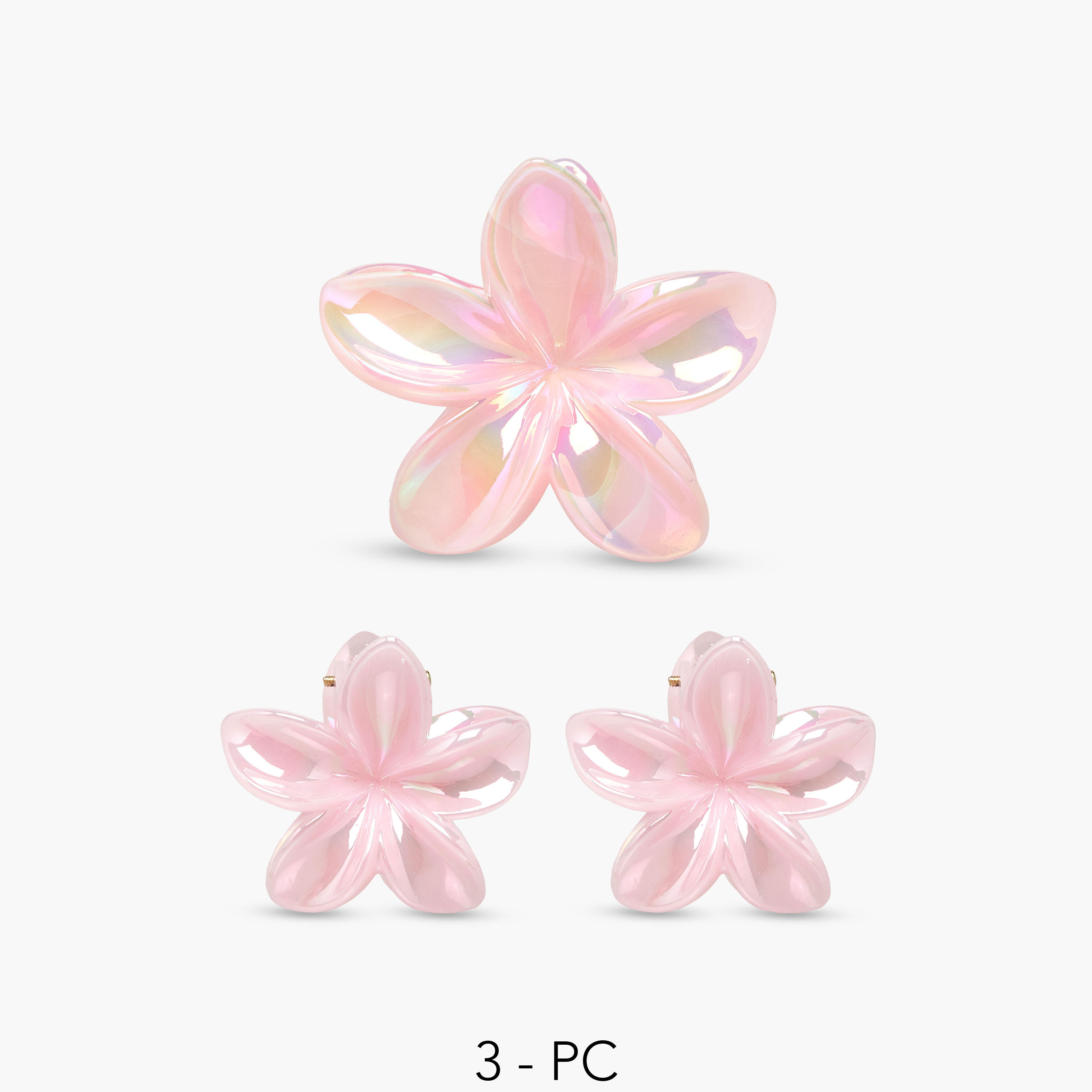 Gloo Pack of 3 Tropical Flower Shape Hair Clamps-women-hairaccessories-clamps-image-1