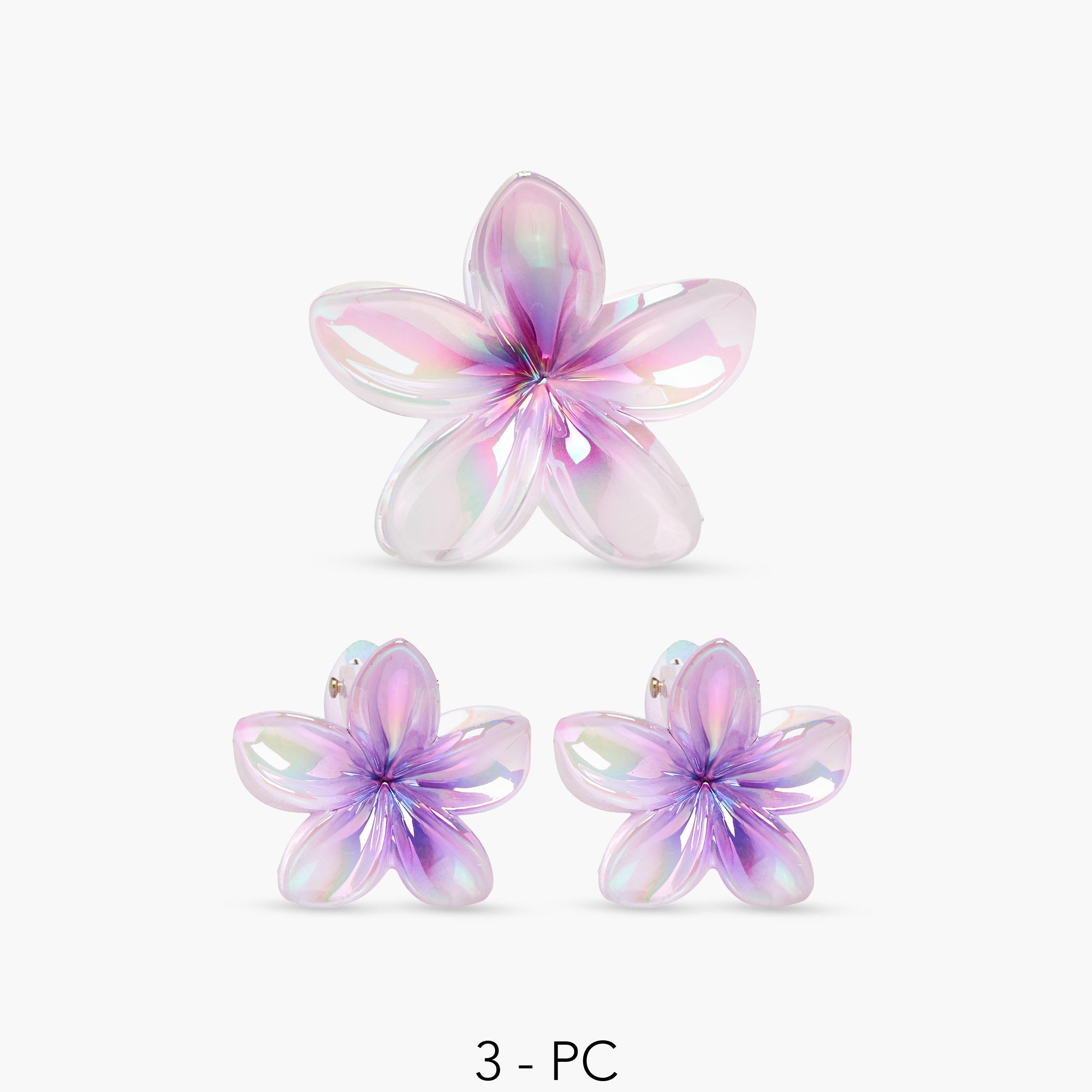 Gloo Pack of 3 Tropical Flower Shape Hair Clamps-women-hairaccessories-clamps-image-1
