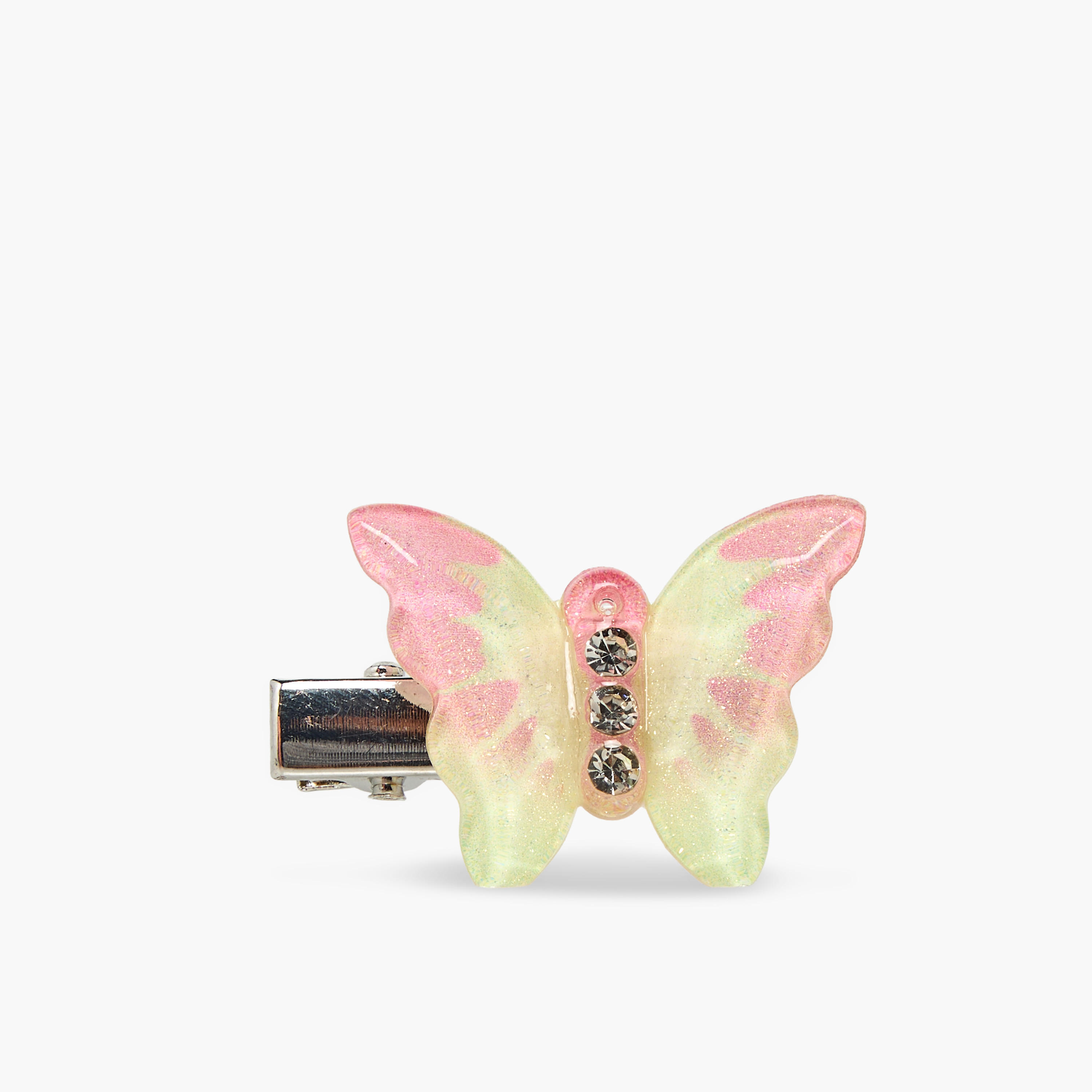 مشابك شعر بتصميم فراشة وتزيينات من جلو - عبوة 4 قطع-women-hairaccessories-clips-image-2